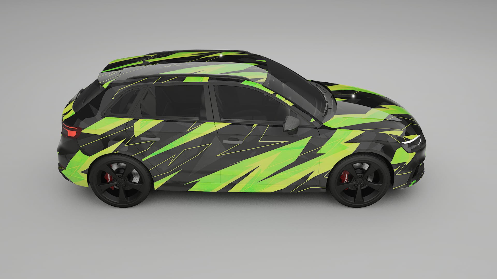 Audi RS3 Sportback 8V facelift LCI NINJA TURTLES – Designad Wrap PPF-sats i utskrivbar polyuretanfilm