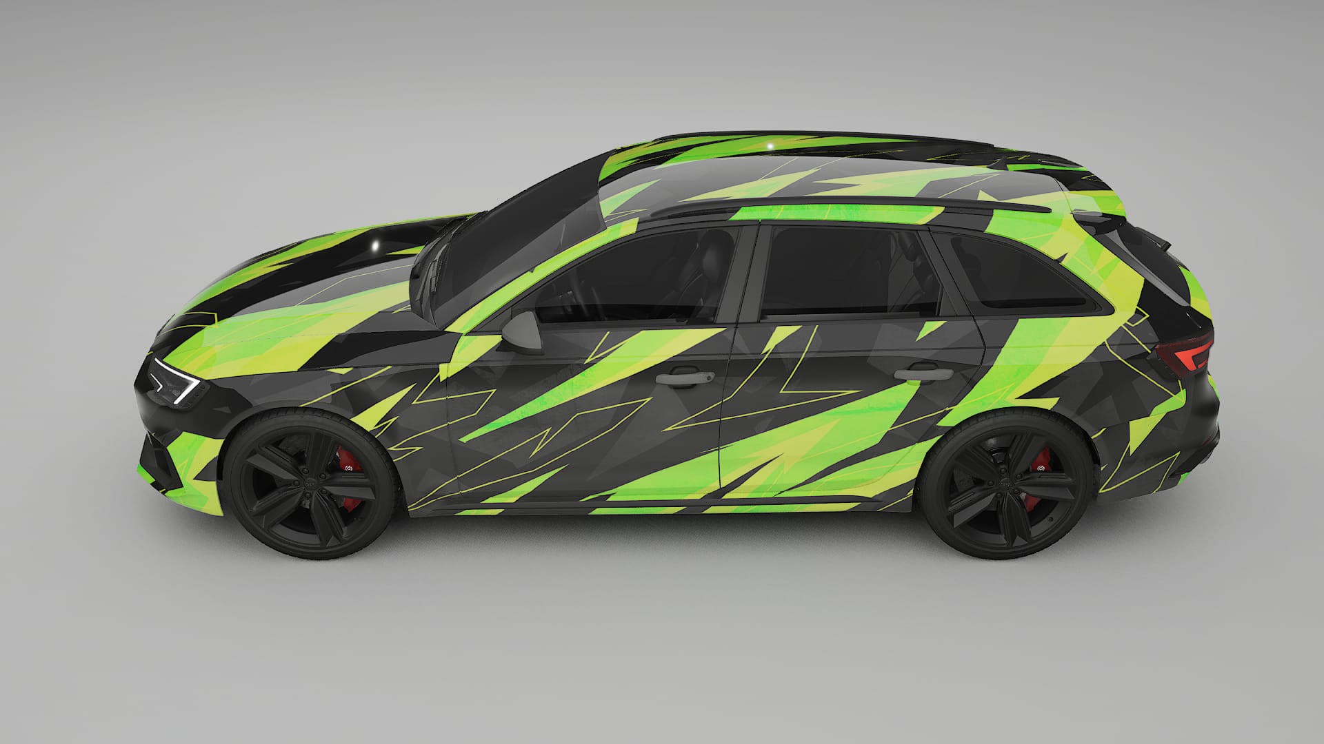 Audi RS4 Avant B9 prefacelift pre-LCI NINJA TURTLES – Designad Wrap PPF-sats i utskrivbar polyuretanfilm