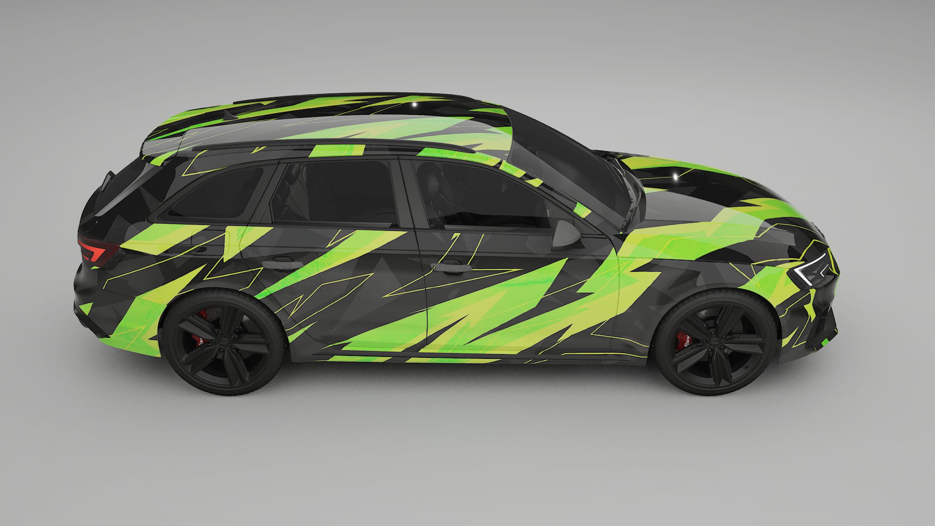 Audi RS4 Avant B9 prefacelift pre-LCI NINJA TURTLES – Designad Wrap PPF-sats i utskrivbar polyuretanfilm