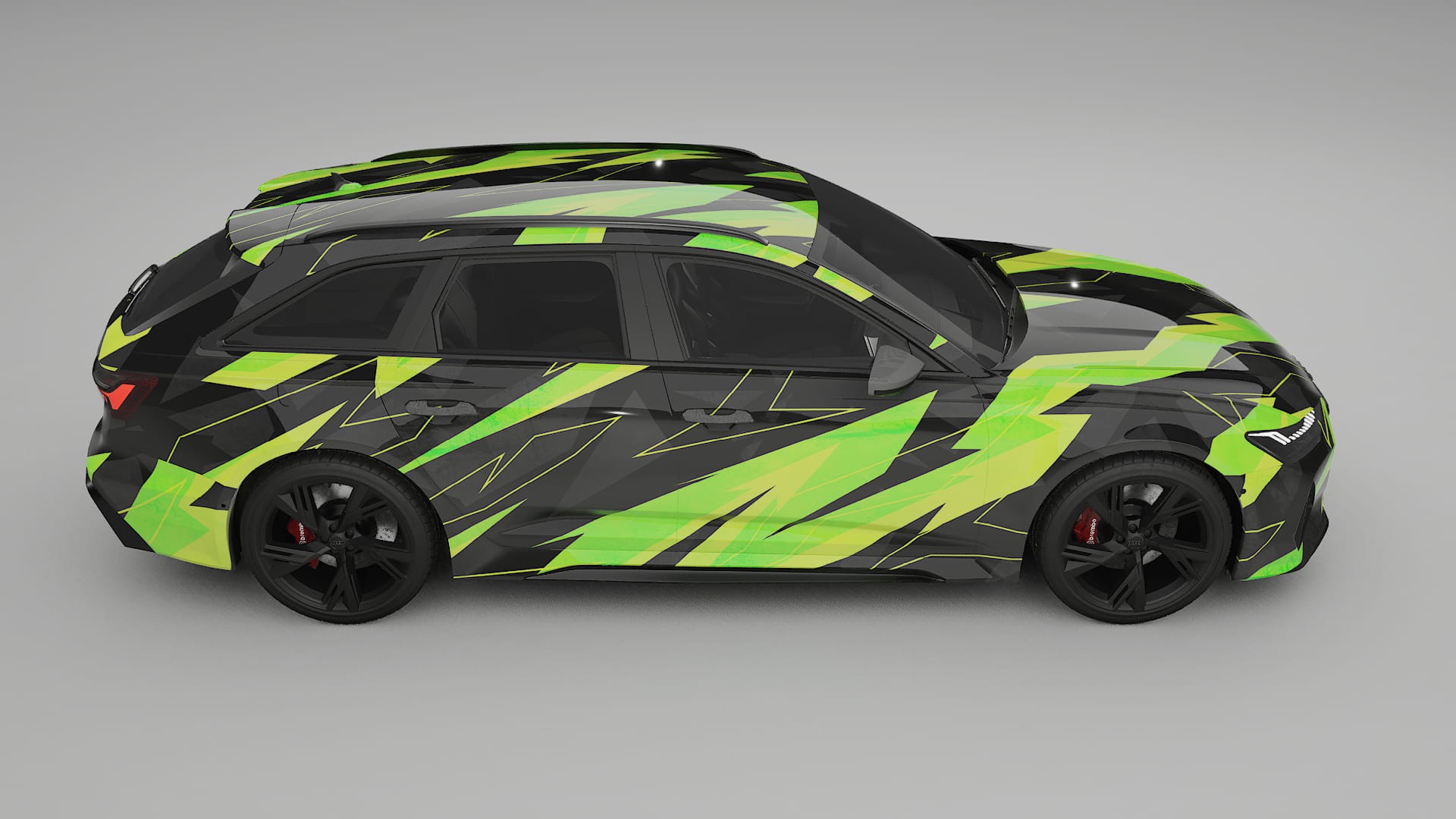 Audi RS6 Avant C8 facelift LCI NINJA TURTLES – Designad Wrap PPF-sats i utskrivbar polyuretanfilm