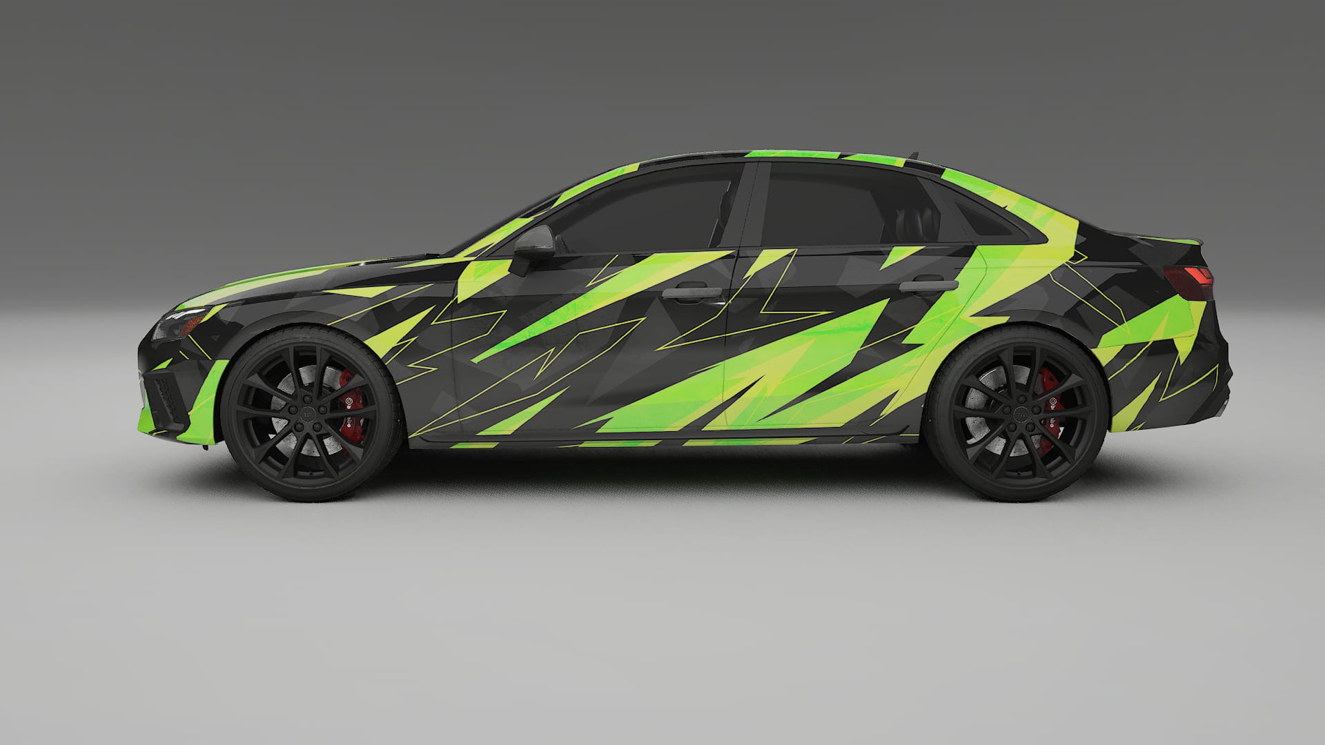 Audi S4 Sedan B9 facelift LCI NINJA TURTLES – Designad Wrap PPF-sats i utskrivbar polyuretanfilm