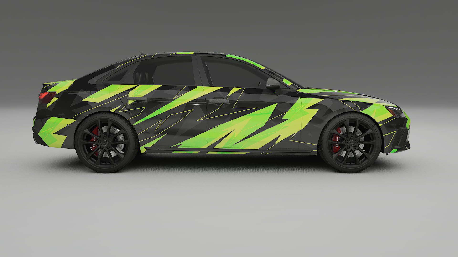 Audi S4 Sedan B9 facelift LCI NINJA TURTLES – Designad Wrap PPF-sats i utskrivbar polyuretanfilm