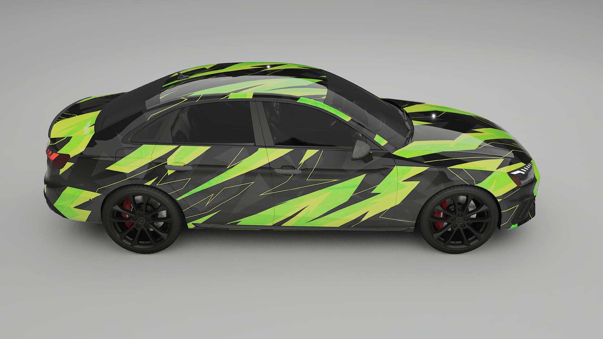 Audi S4 Sedan B9 facelift LCI NINJA TURTLES – Designad Wrap PPF-sats i utskrivbar polyuretanfilm