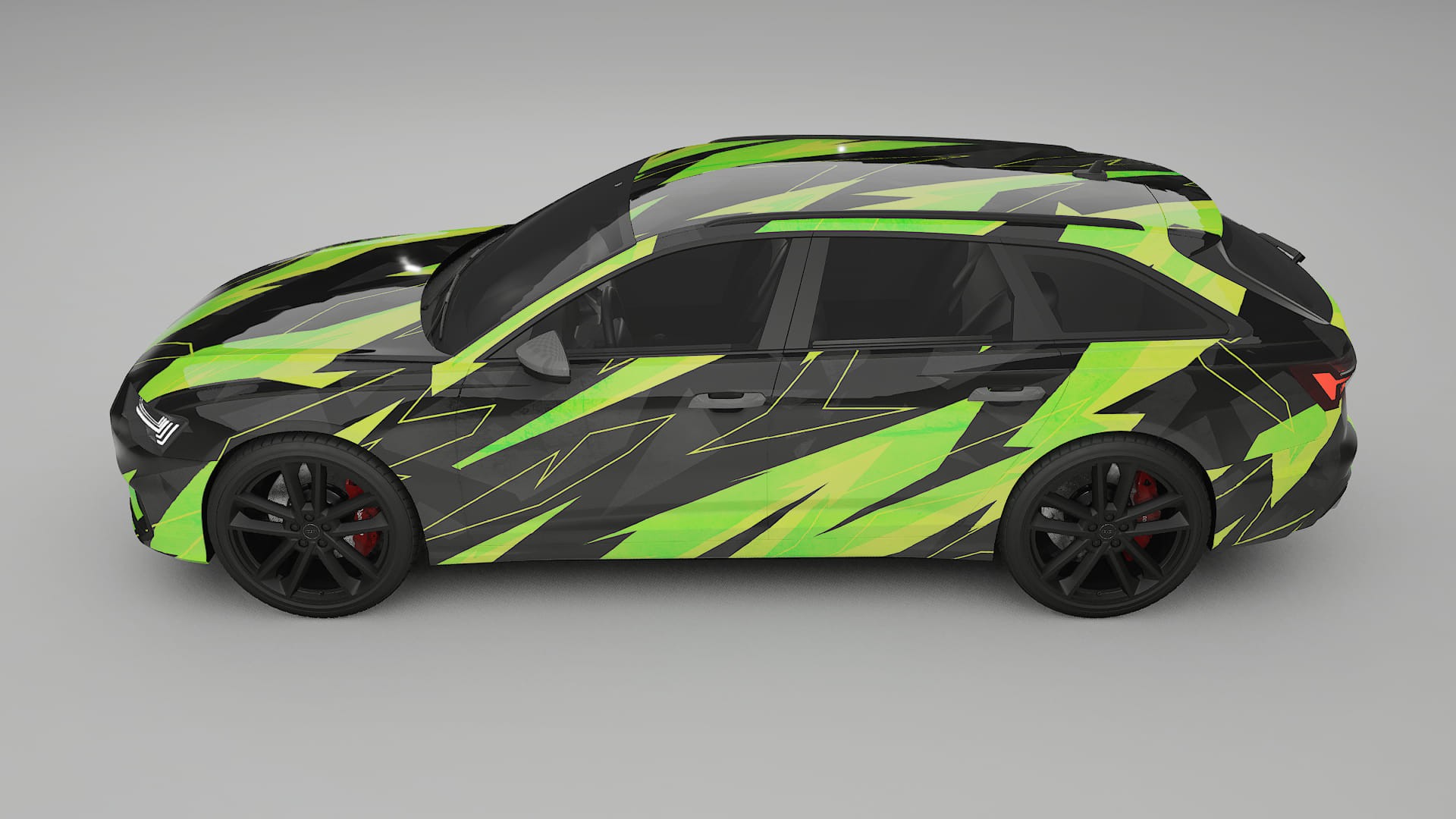 Audi S6 Avant prefacelift pre-LCI C8 NINJA TURTLES – Designad Wrap PPF-sats i utskrivbar polyuretanfilm