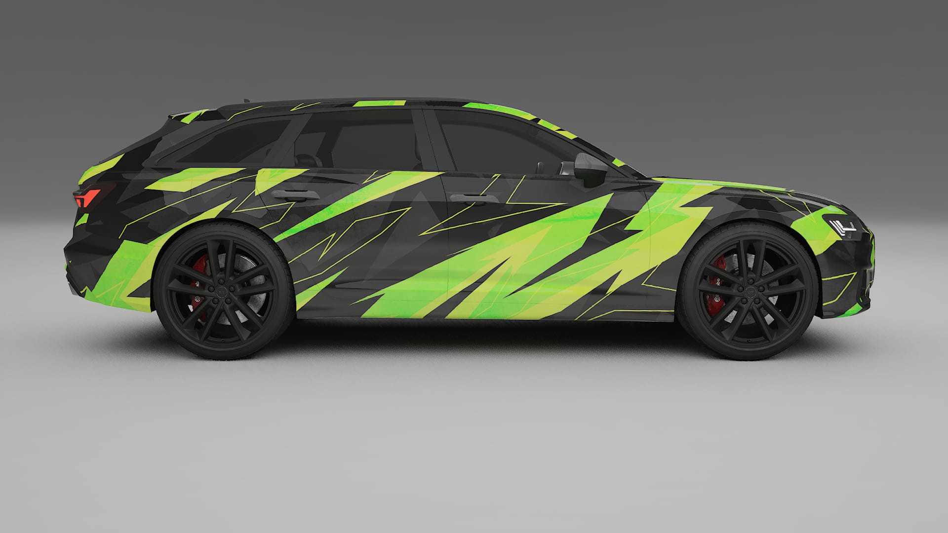 Audi S6 Avant prefacelift pre-LCI C8 NINJA TURTLES – Designad Wrap PPF-sats i utskrivbar polyuretanfilm