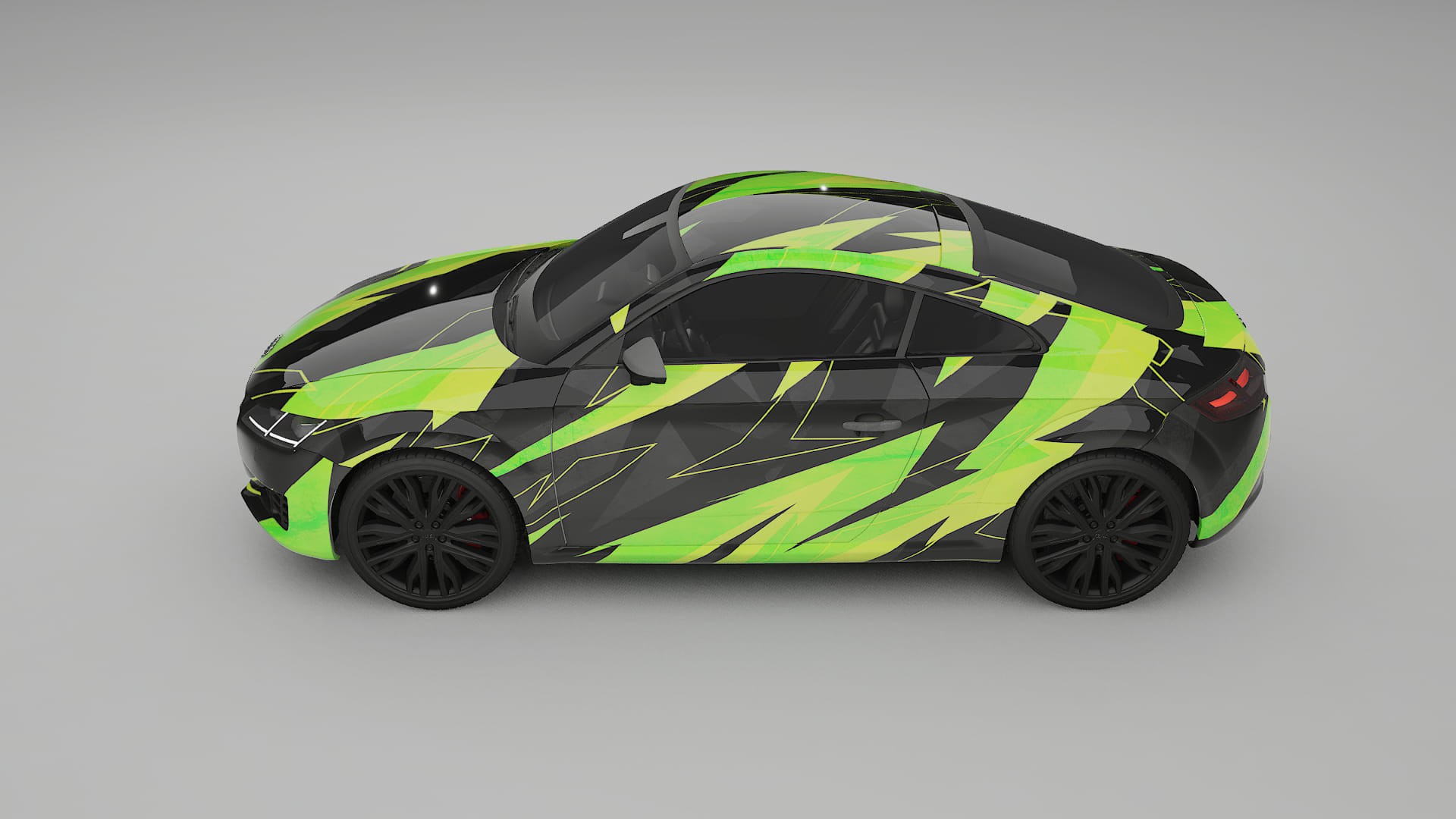 Audi TT Coupe 8S prefacelift pre-LCI NINJA TURTLES – Designad Wrap PPF-sats i utskrivbar polyuretanfilm