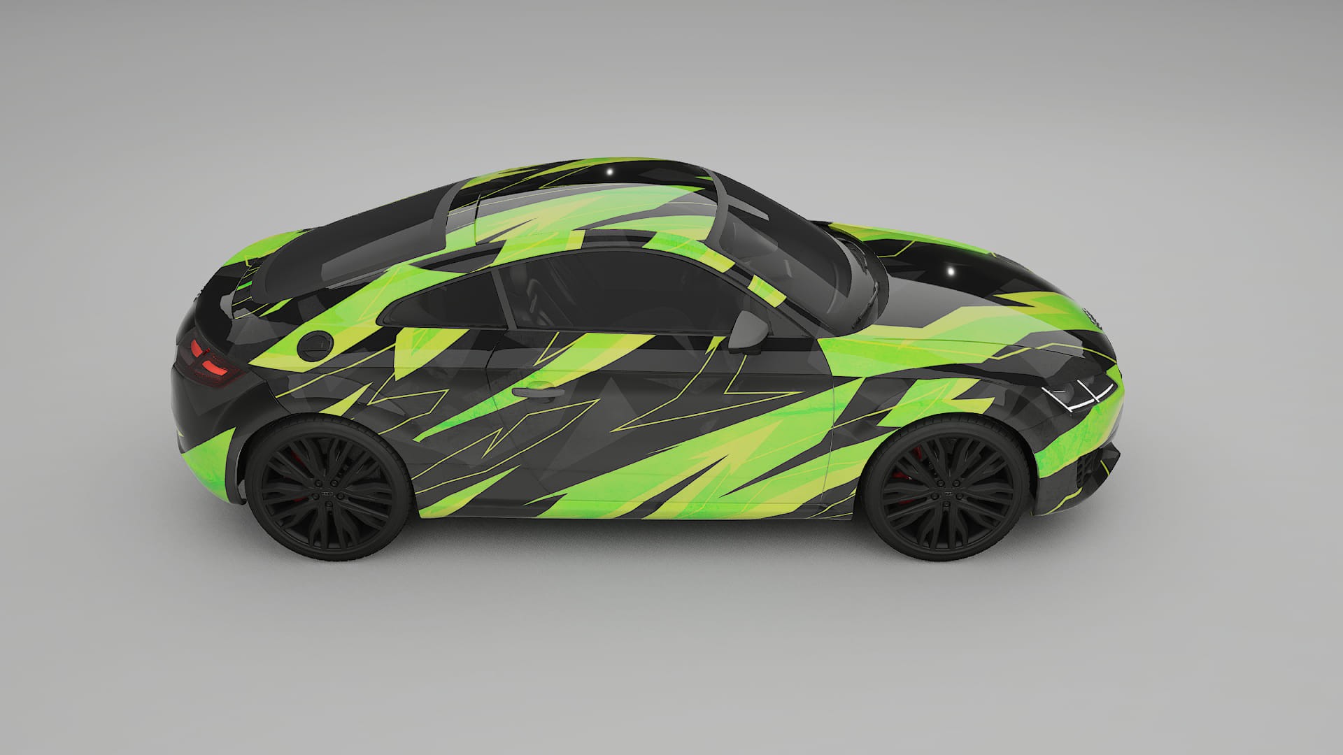 Audi TT Coupe 8S prefacelift pre-LCI NINJA TURTLES – Designad Wrap PPF-sats i utskrivbar polyuretanfilm