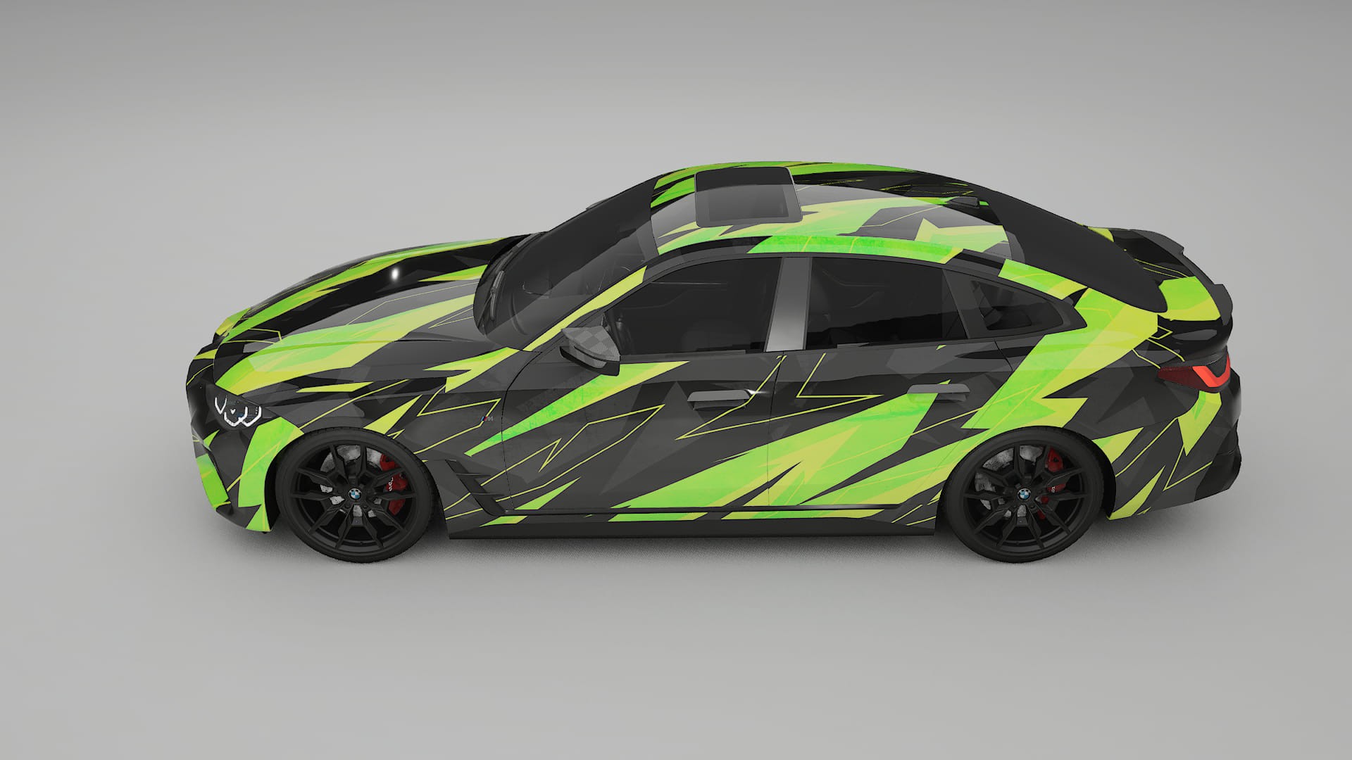 BMW I4 G26 M-Package NINJA TURTLES – Designad Wrap PPF-sats i utskrivbar polyuretanfilm