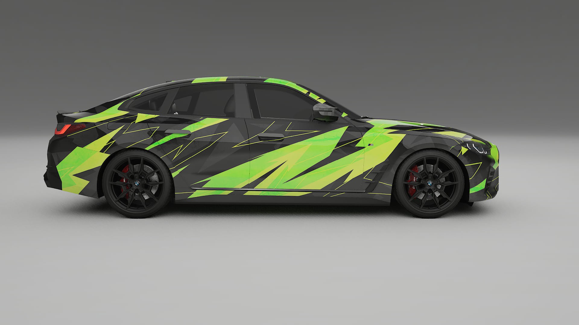 BMW I4 G26 M-Package NINJA TURTLES – Designad Wrap PPF-sats i utskrivbar polyuretanfilm