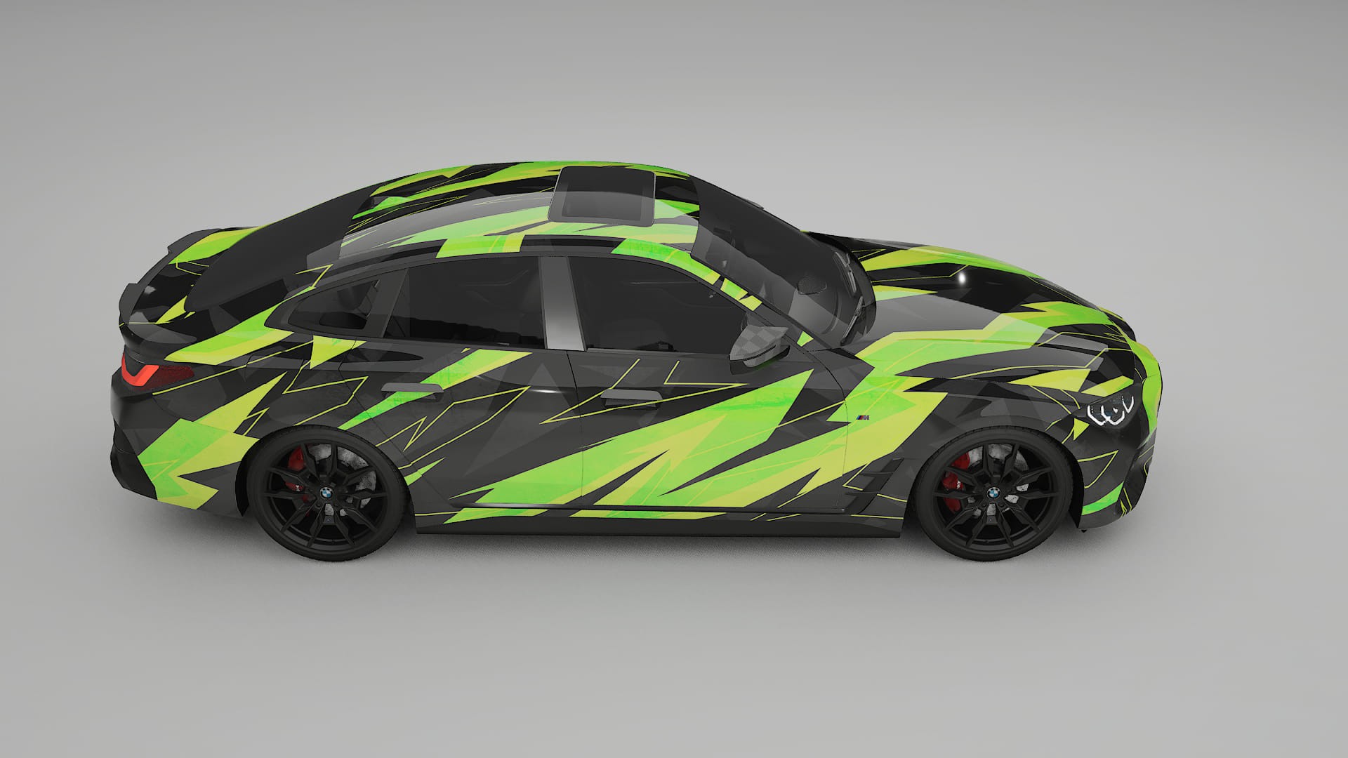 BMW I4 G26 M-Package NINJA TURTLES – Designad Wrap PPF-sats i utskrivbar polyuretanfilm