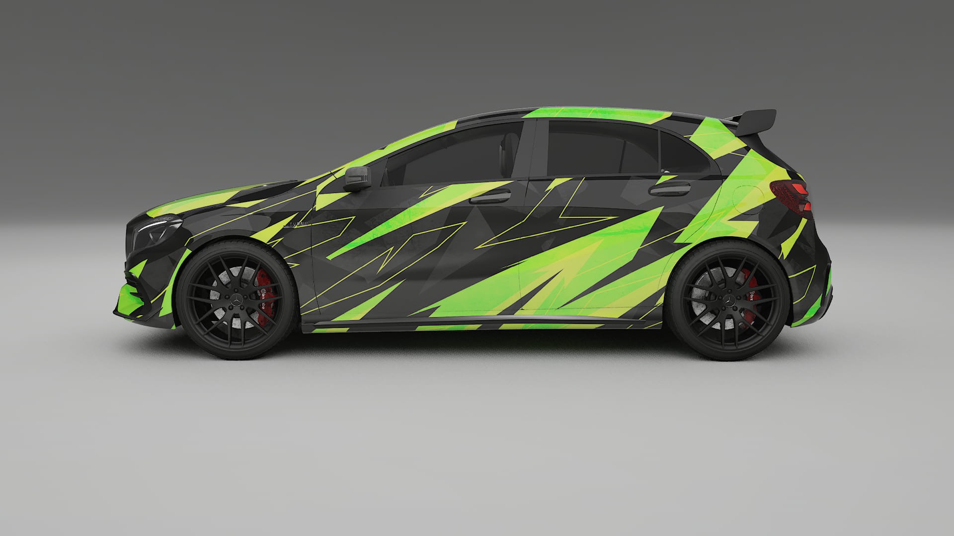 Mercedes A45 AMG W176 NINJA TURTLES – Designad Wrap PPF-sats i utskrivbar polyuretanfilm