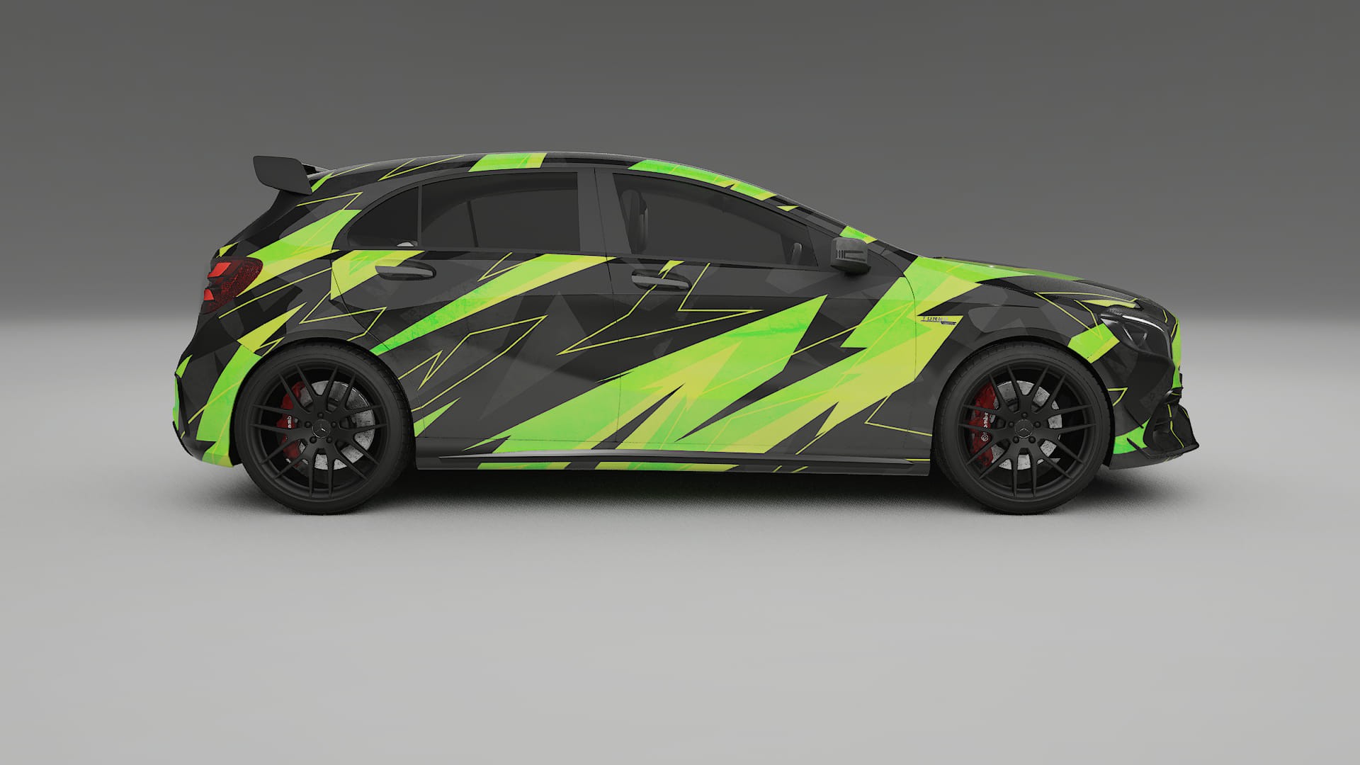 Mercedes A45 AMG W176 NINJA TURTLES – Designad Wrap PPF-sats i utskrivbar polyuretanfilm