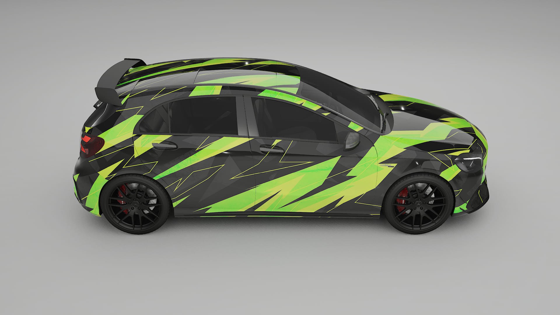 Mercedes A45 AMG W176 NINJA TURTLES – Designad Wrap PPF-sats i utskrivbar polyuretanfilm