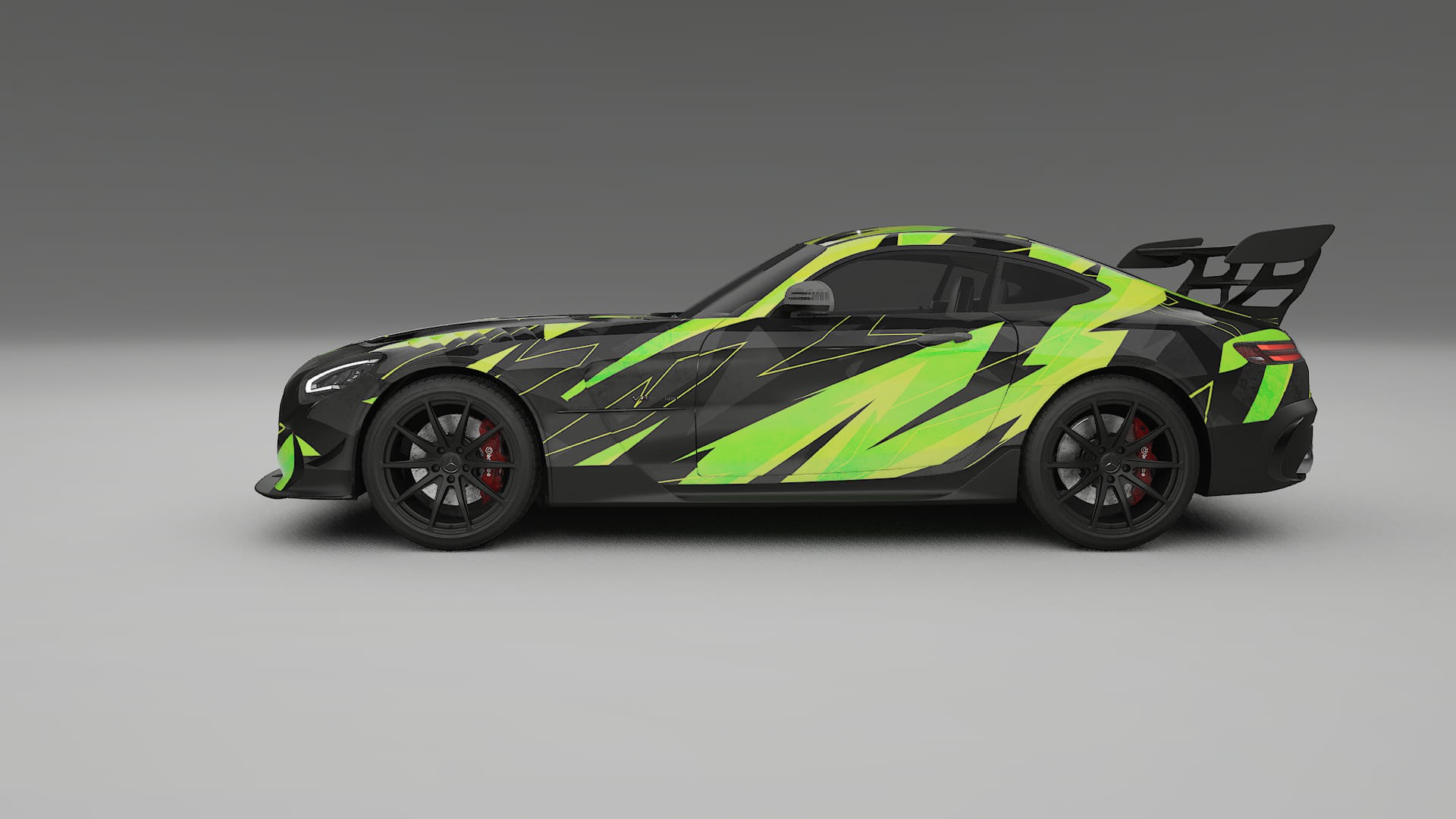 Mercedes AMG GT Black Series C192 Coupe NINJA TURTLES – Designad Wrap PPF-sats i utskrivbar polyuretanfilm