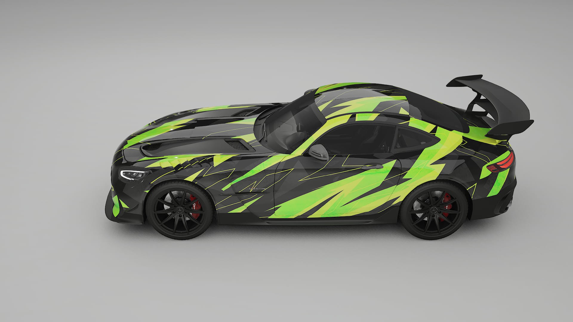 Mercedes AMG GT Black Series C192 Coupe NINJA TURTLES – Designad Wrap PPF-sats i utskrivbar polyuretanfilm