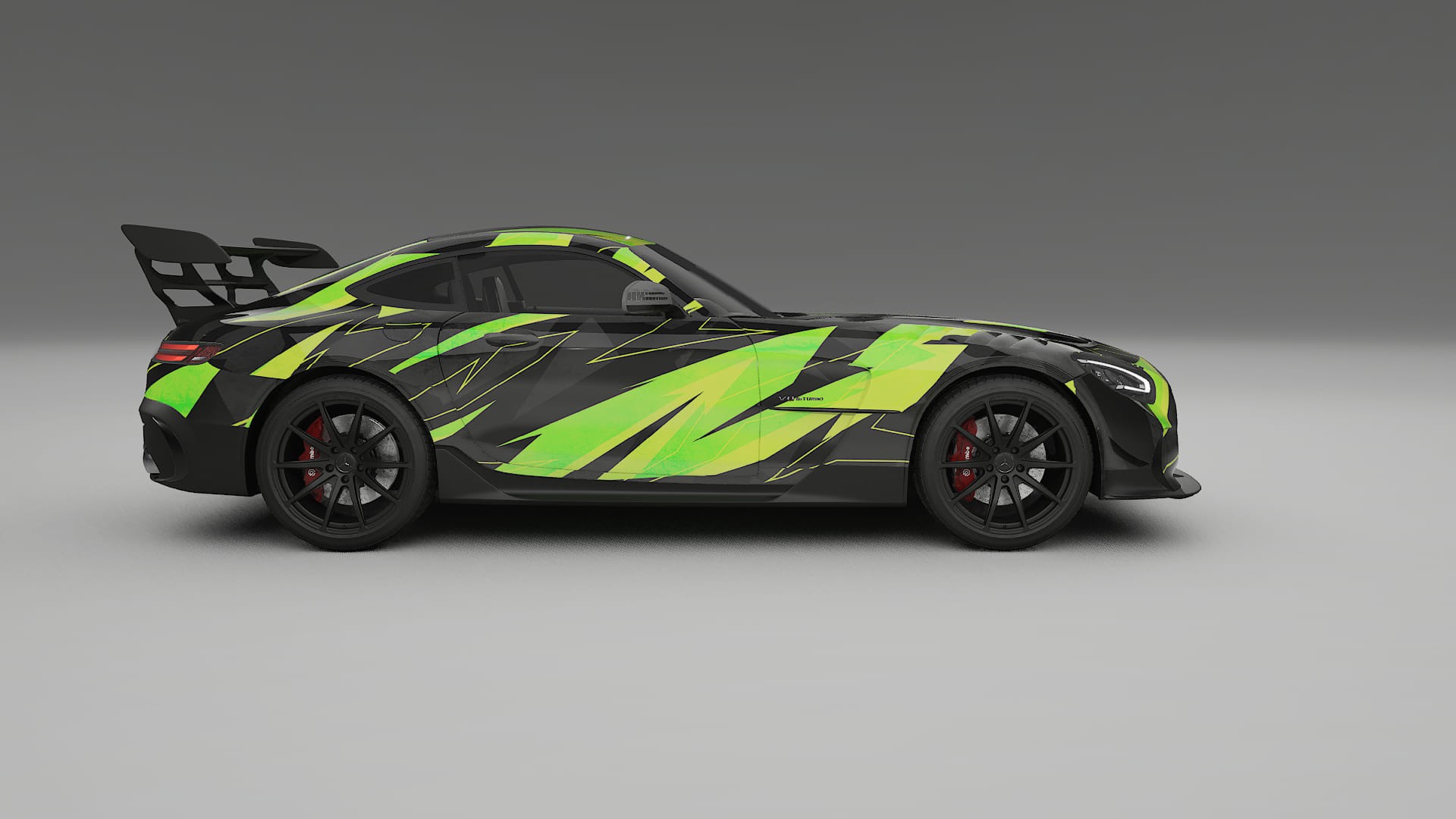 Mercedes AMG GT Black Series C192 Coupe NINJA TURTLES – Designad Wrap PPF-sats i utskrivbar polyuretanfilm