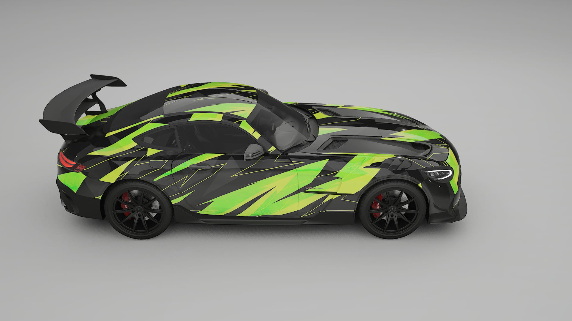 Mercedes AMG GT Black Series C192 Coupe NINJA TURTLES – Designad Wrap PPF-sats i utskrivbar polyuretanfilm