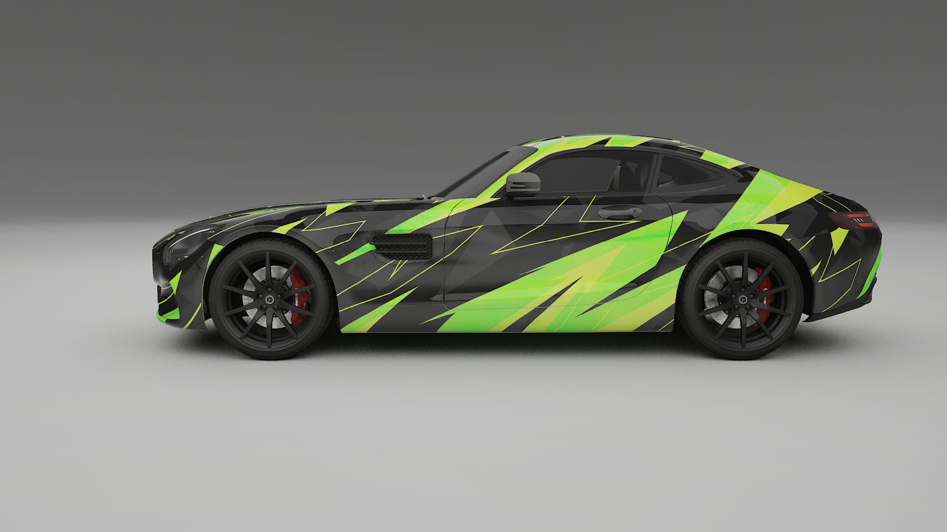 Mercedes AMG GT C190 Coupe NINJA TURTLES – Designad Wrap PPF-sats i utskrivbar polyuretanfilm