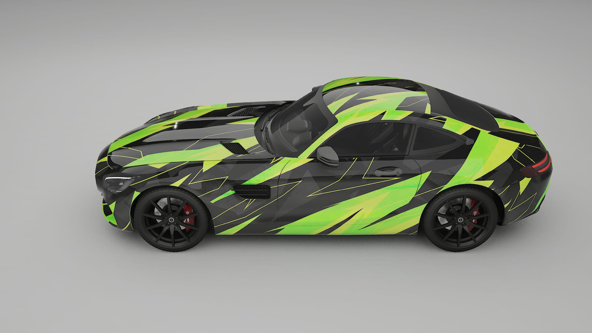 Mercedes AMG GT C190 Coupe NINJA TURTLES – Designad Wrap PPF-sats i utskrivbar polyuretanfilm