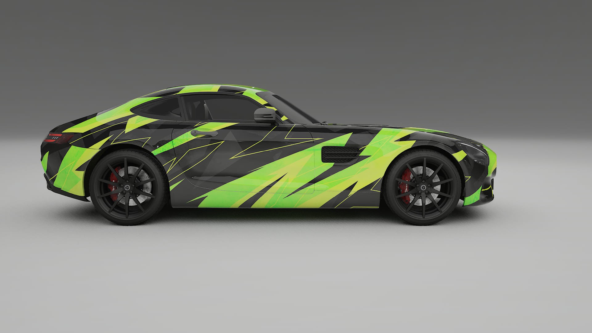 Mercedes AMG GT C190 Coupe NINJA TURTLES – Designad Wrap PPF-sats i utskrivbar polyuretanfilm