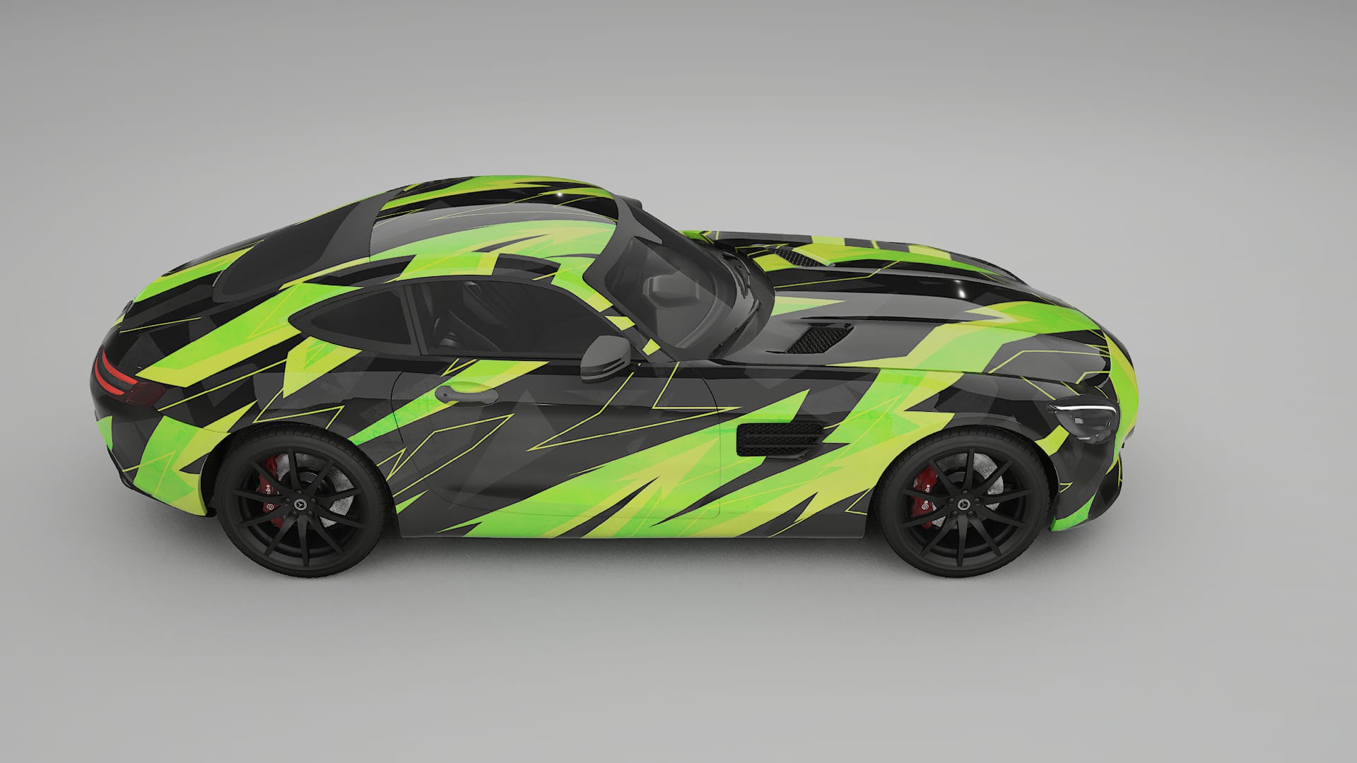 Mercedes AMG GT C190 Coupe NINJA TURTLES – Designad Wrap PPF-sats i utskrivbar polyuretanfilm