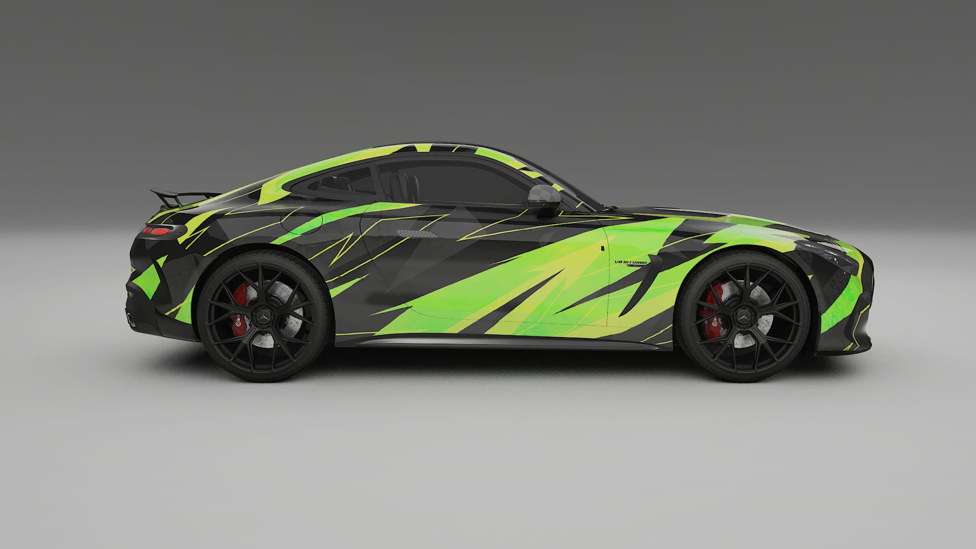 Mercedes AMG GT Coupe C192 NINJA TURTLES – Designad Wrap PPF-sats i utskrivbar polyuretanfilm