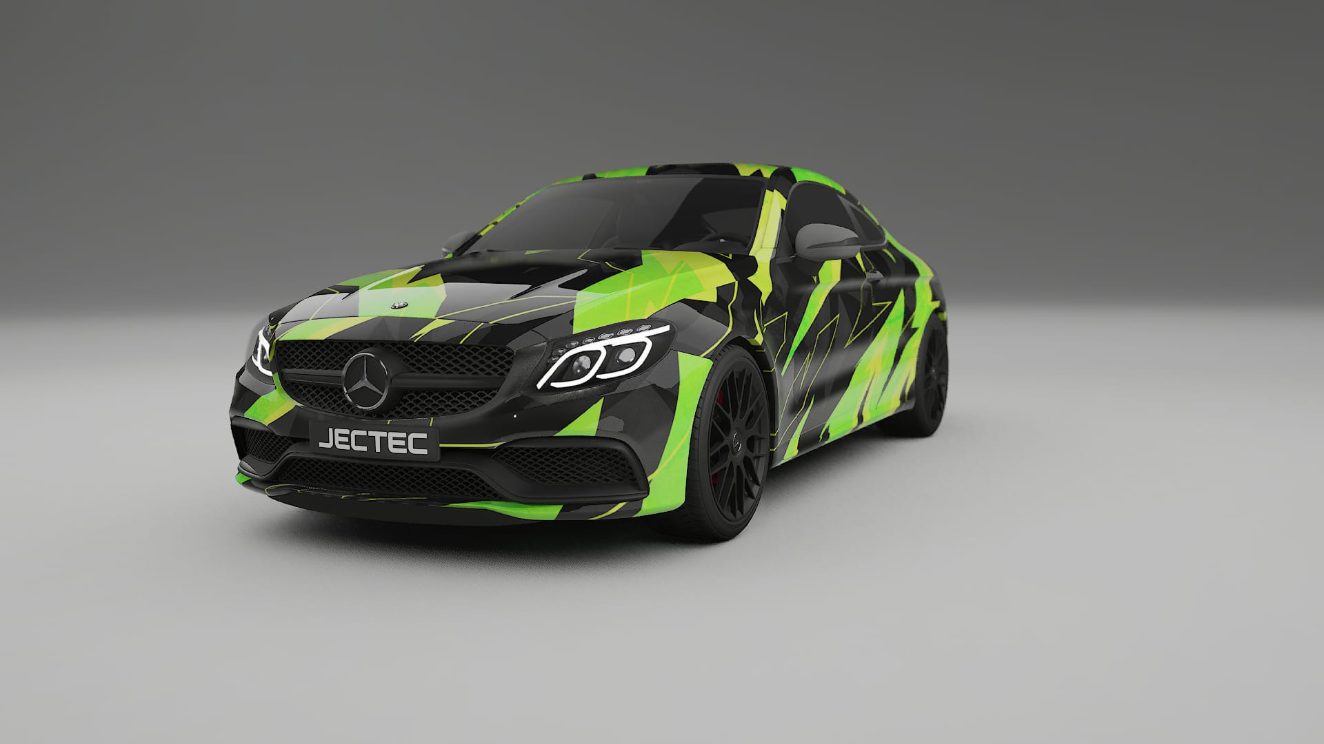 Mercedes C63 AMG W205 Coupe NINJA TURTLES – Designad Wrap PPF-sats i utskrivbar polyuretanfilm