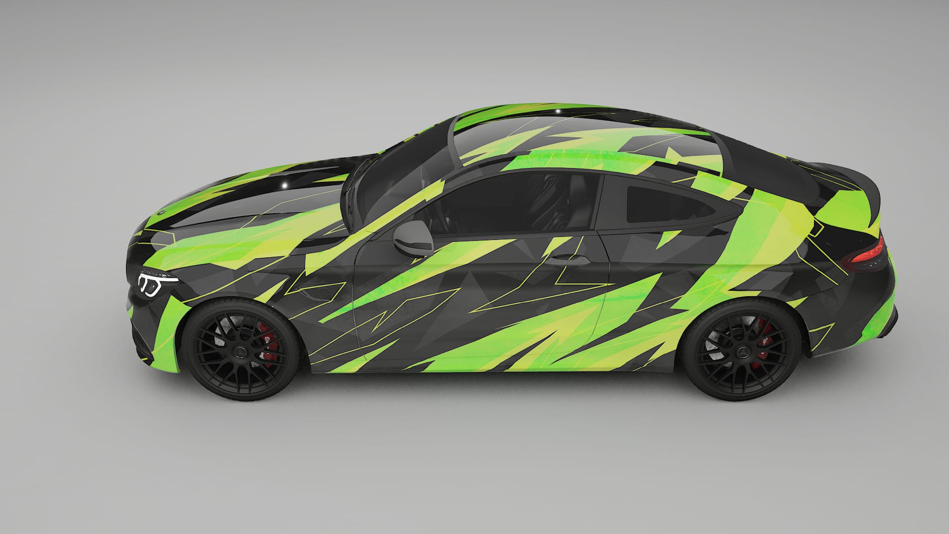 Mercedes C63 AMG W205 Coupe NINJA TURTLES – Designad Wrap PPF-sats i utskrivbar polyuretanfilm