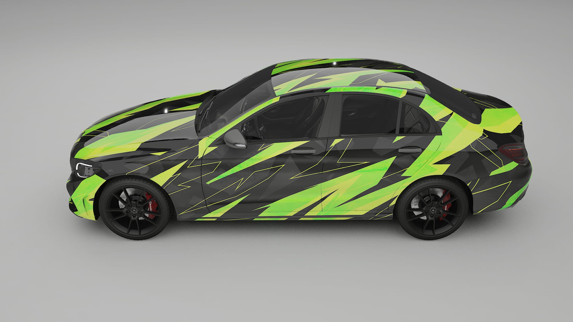 Mercedes C-class W205 AMG sedan NINJA TURTLES – Designad Wrap PPF-sats i utskrivbar polyuretanfilm