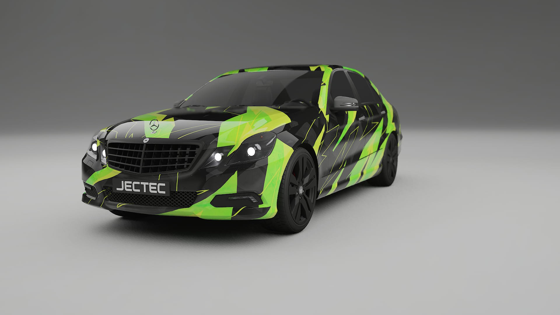 Mercedes E-class Sedan W212 Prefacelift pre-LCI NINJA TURTLES – Designad Wrap PPF-sats i utskrivbar polyuretanfilm
