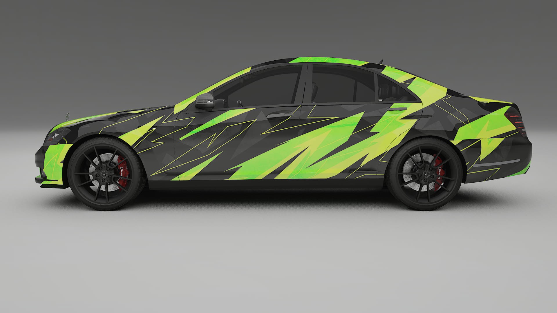 Mercedes S-class W221 facelift LCI NINJA TURTLES – Designad Wrap PPF-sats i utskrivbar polyuretanfilm