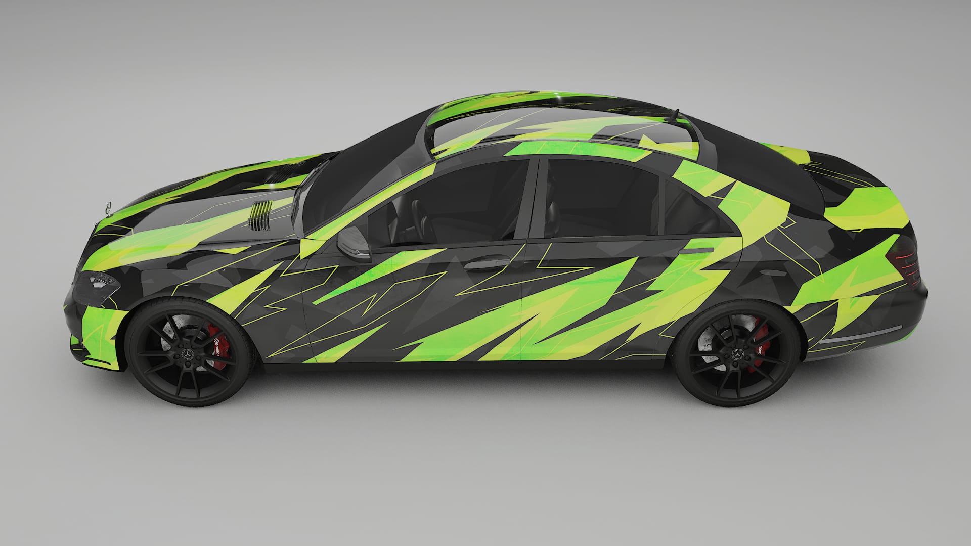 Mercedes S-class W221 facelift LCI NINJA TURTLES – Designad Wrap PPF-sats i utskrivbar polyuretanfilm