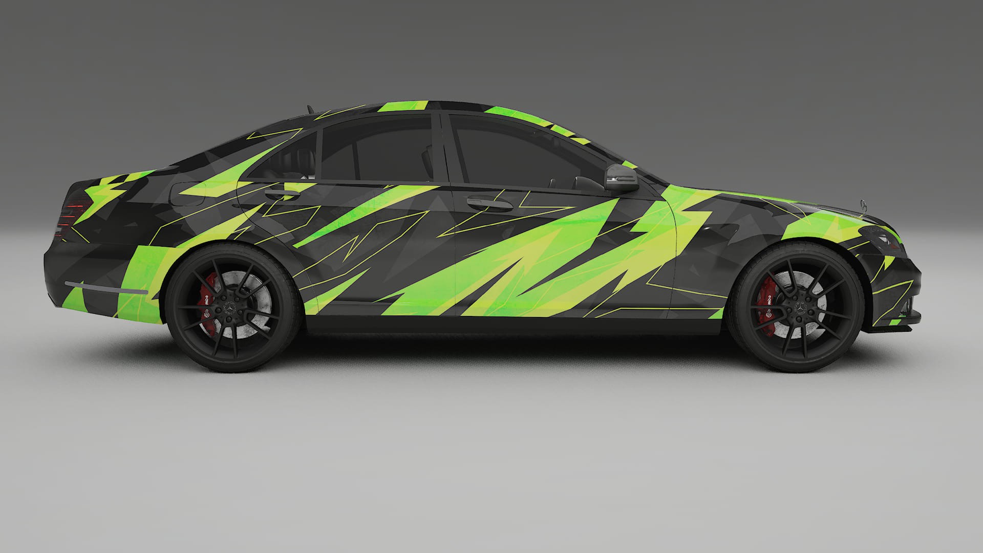 Mercedes S-class W221 facelift LCI NINJA TURTLES – Designad Wrap PPF-sats i utskrivbar polyuretanfilm