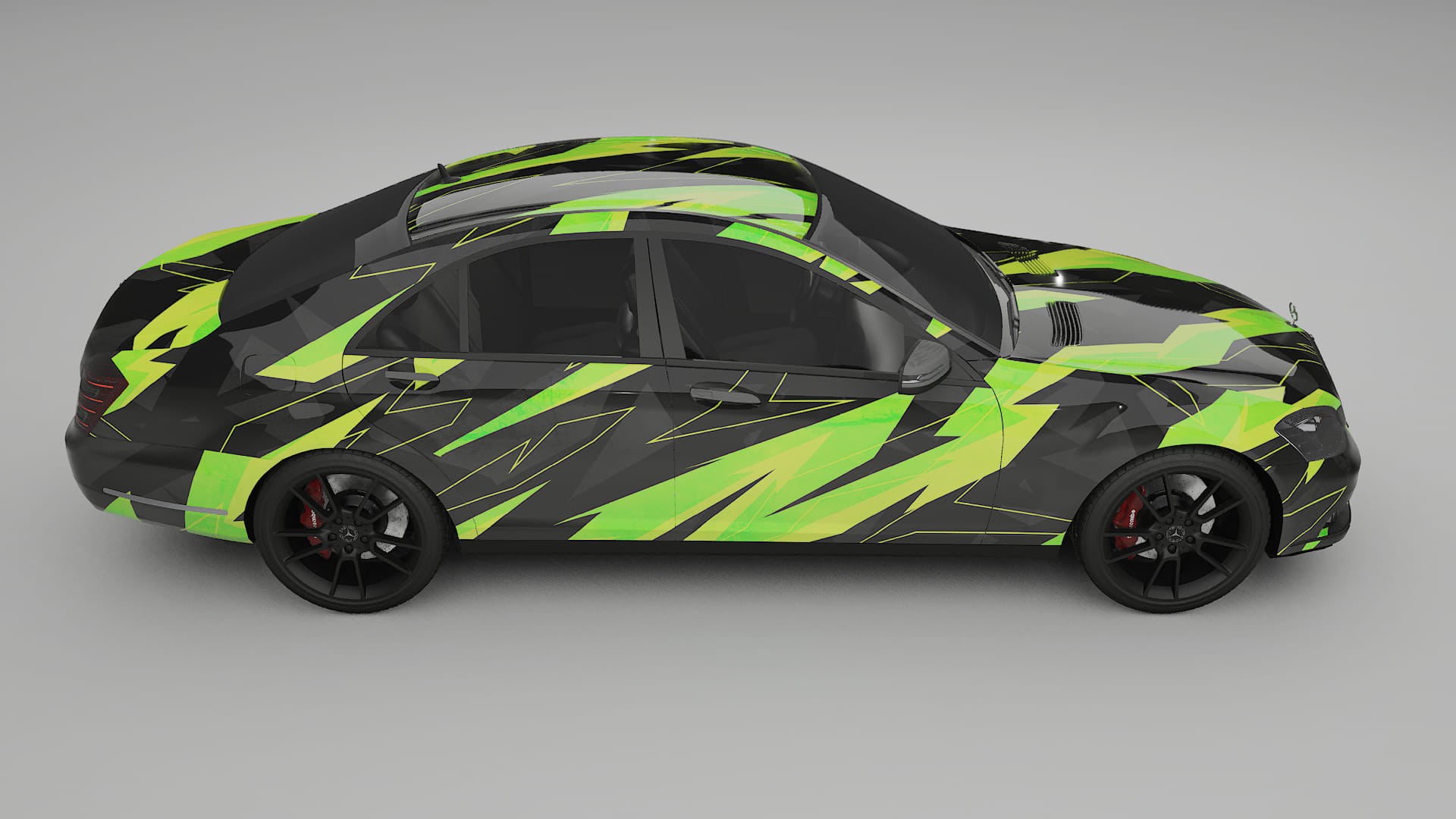 Mercedes S-class W221 facelift LCI NINJA TURTLES – Designad Wrap PPF-sats i utskrivbar polyuretanfilm