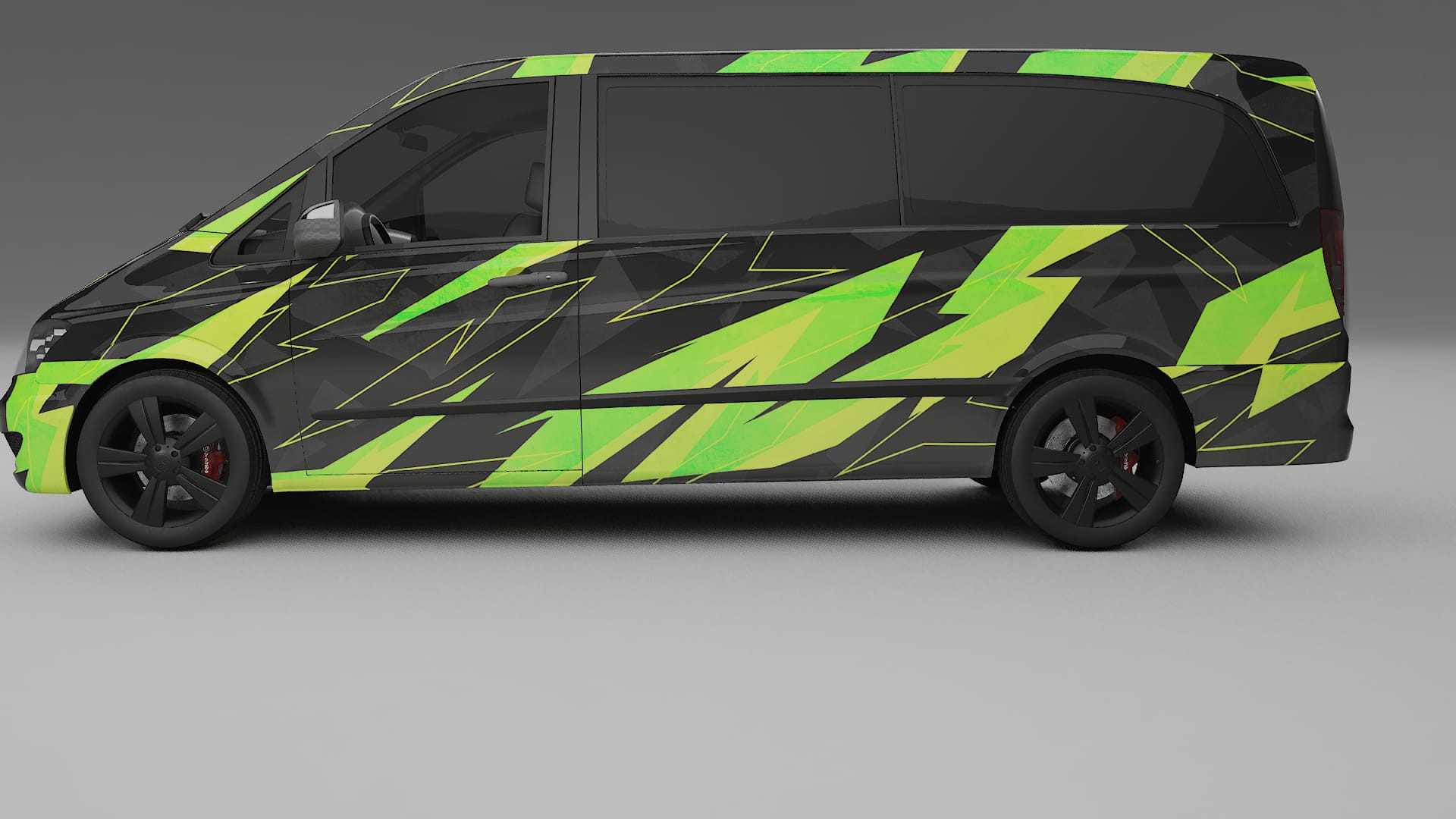 Mercedes Viano Extralong W439 Facelift LCI NINJA TURTLES – Designad Wrap PPF-sats i utskrivbar polyuretanfilm