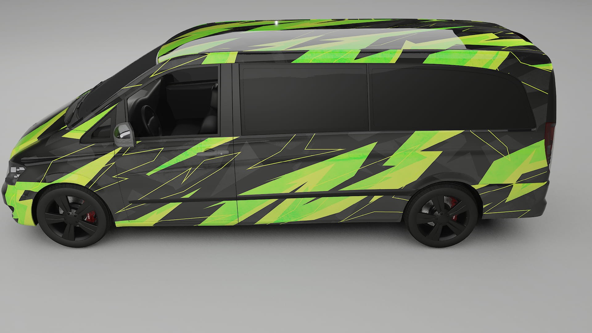 Mercedes Viano Extralong W439 Facelift LCI NINJA TURTLES – Designad Wrap PPF-sats i utskrivbar polyuretanfilm