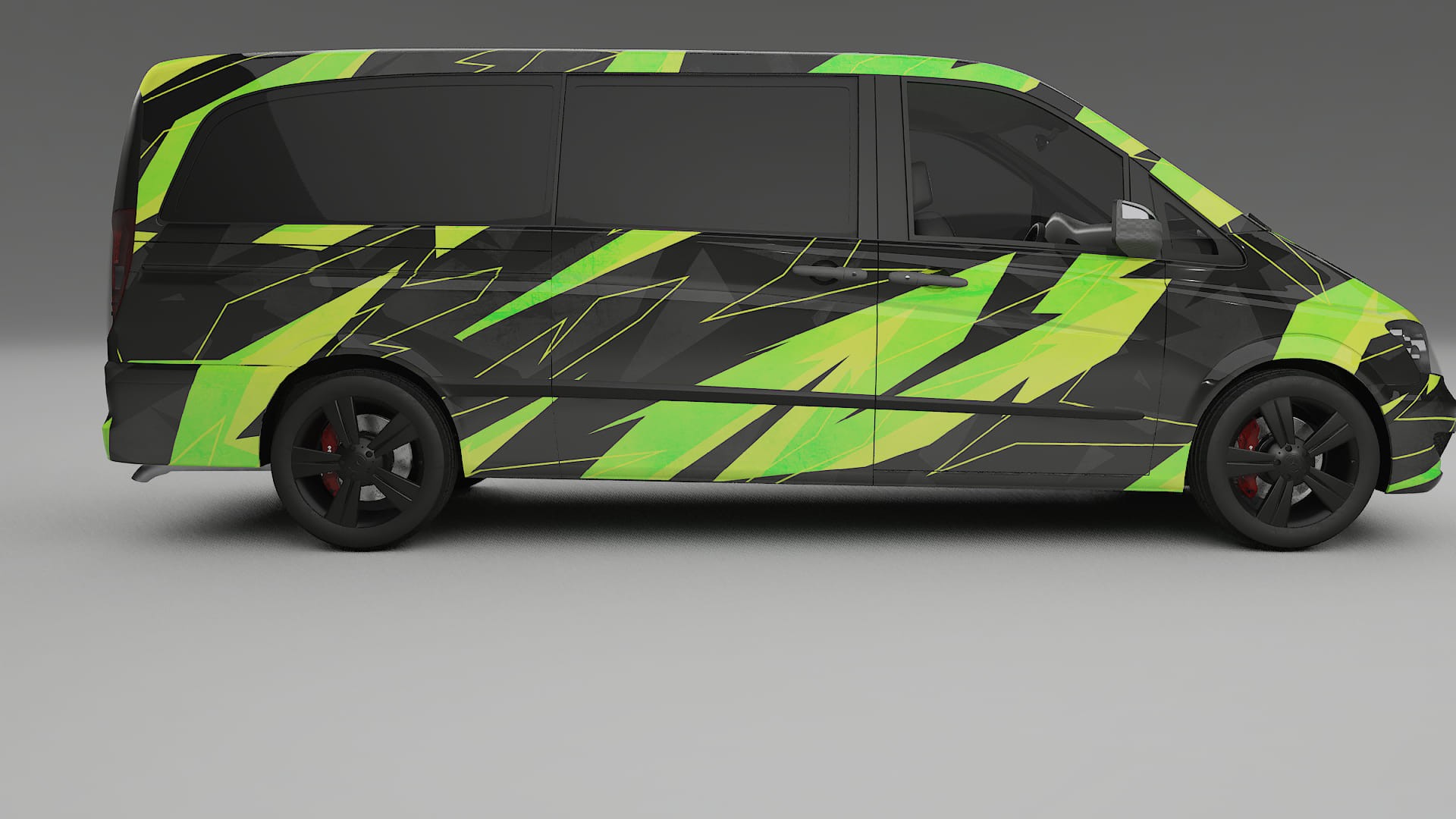 Mercedes Viano Extralong W439 Facelift LCI NINJA TURTLES – Designad Wrap PPF-sats i utskrivbar polyuretanfilm