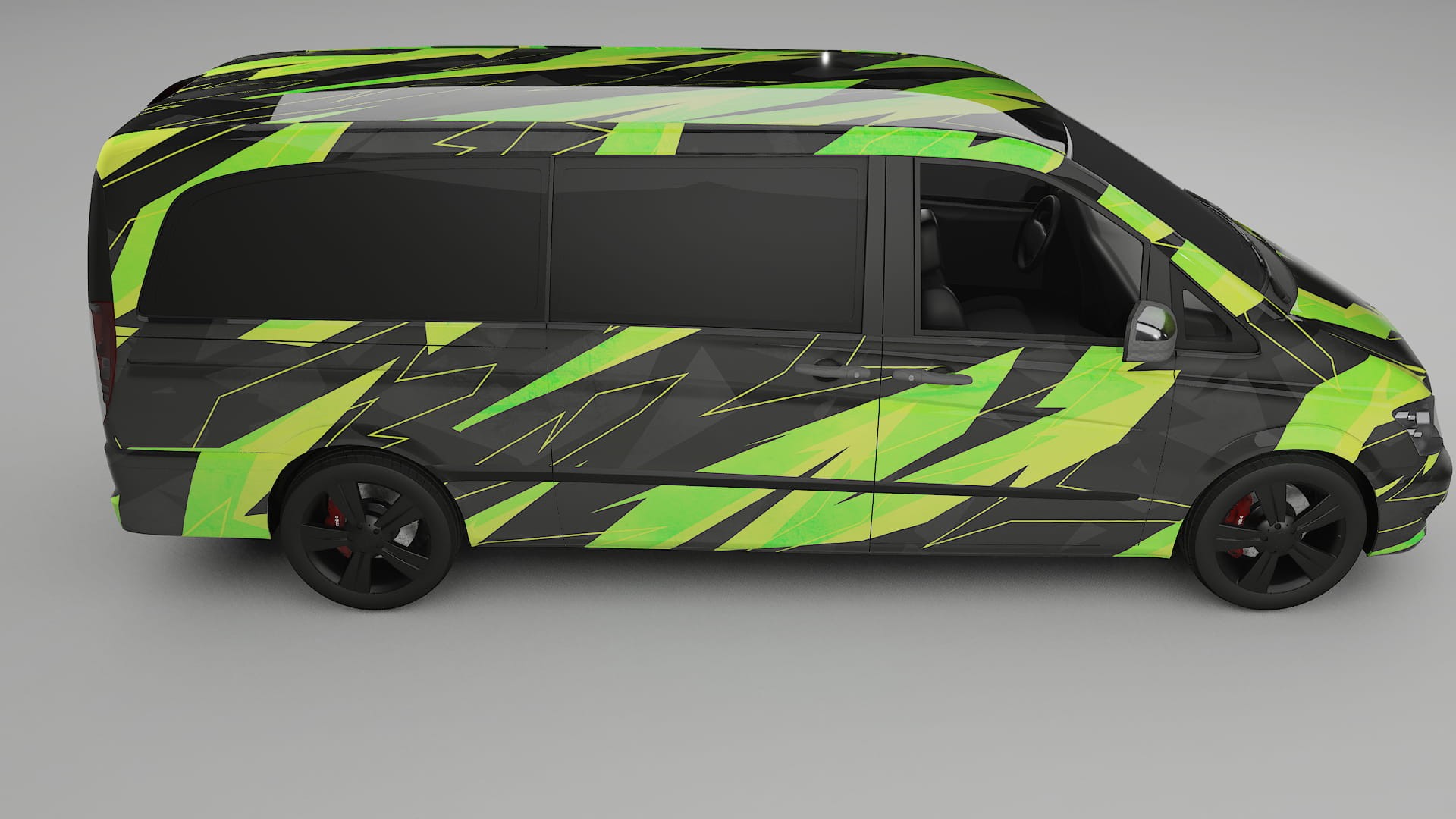 Mercedes Viano Extralong W439 Facelift LCI NINJA TURTLES – Designad Wrap PPF-sats i utskrivbar polyuretanfilm