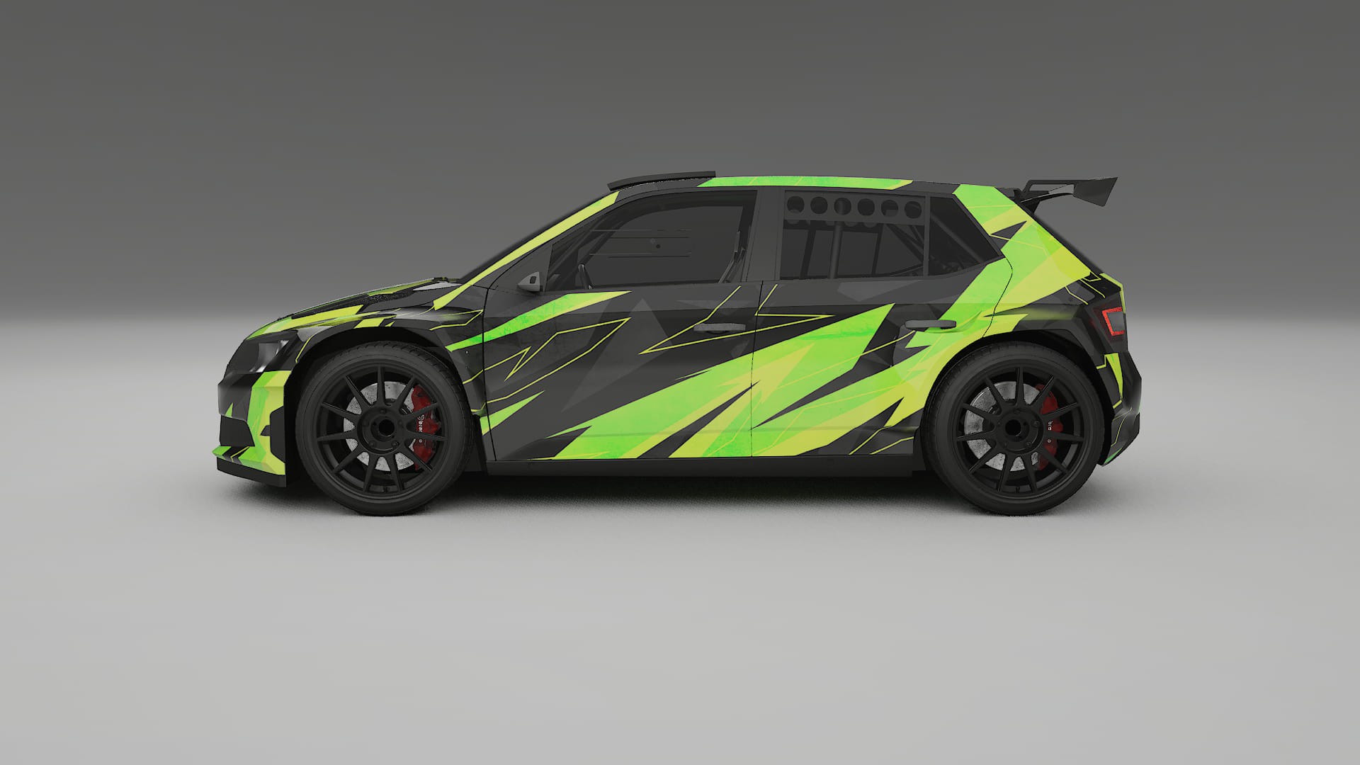 Škoda Fabia R5 6V NINJA TURTLES – Designad Wrap PPF-sats i utskrivbar polyuretanfilm