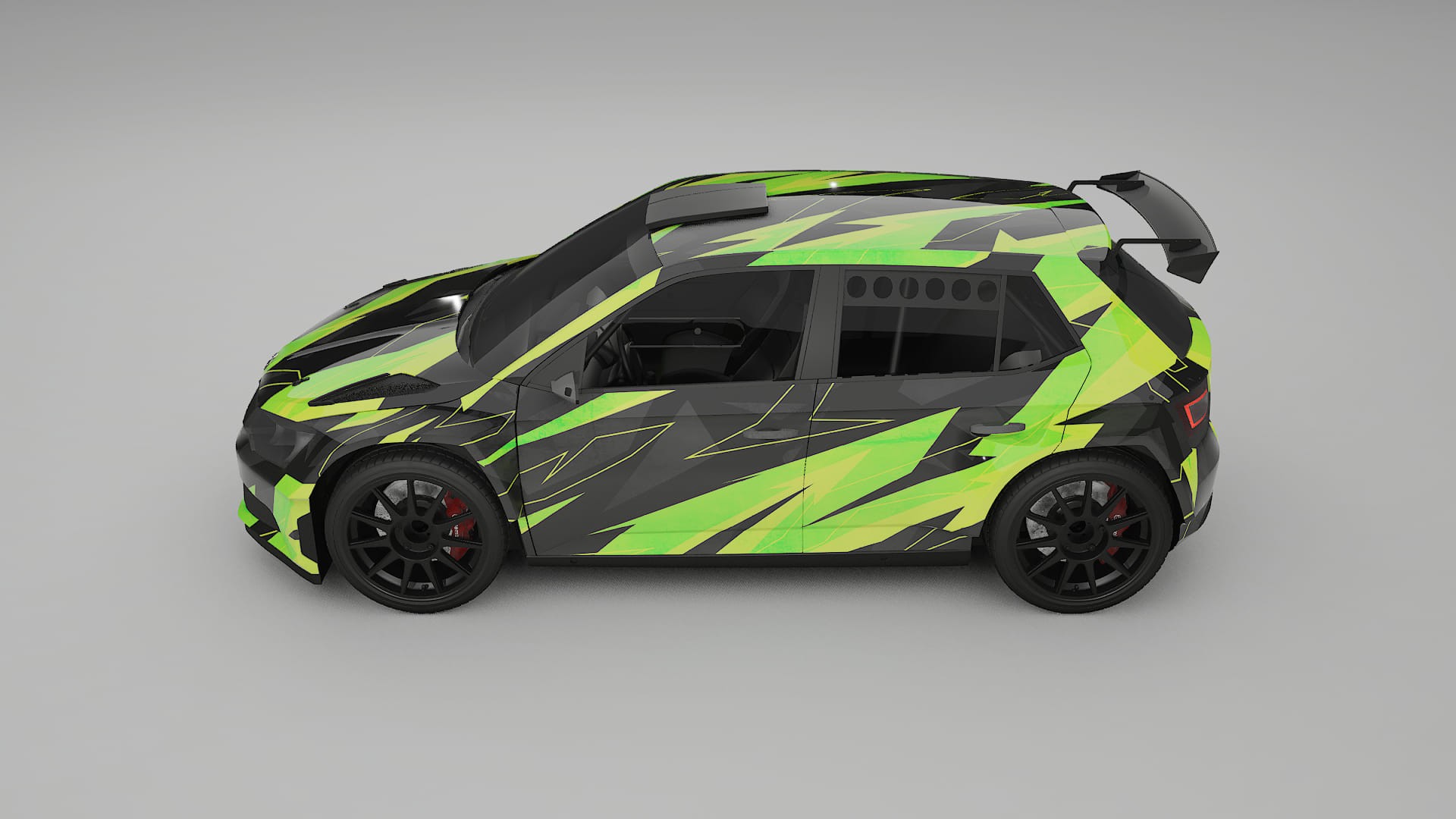 Škoda Fabia R5 6V NINJA TURTLES – Designad Wrap PPF-sats i utskrivbar polyuretanfilm