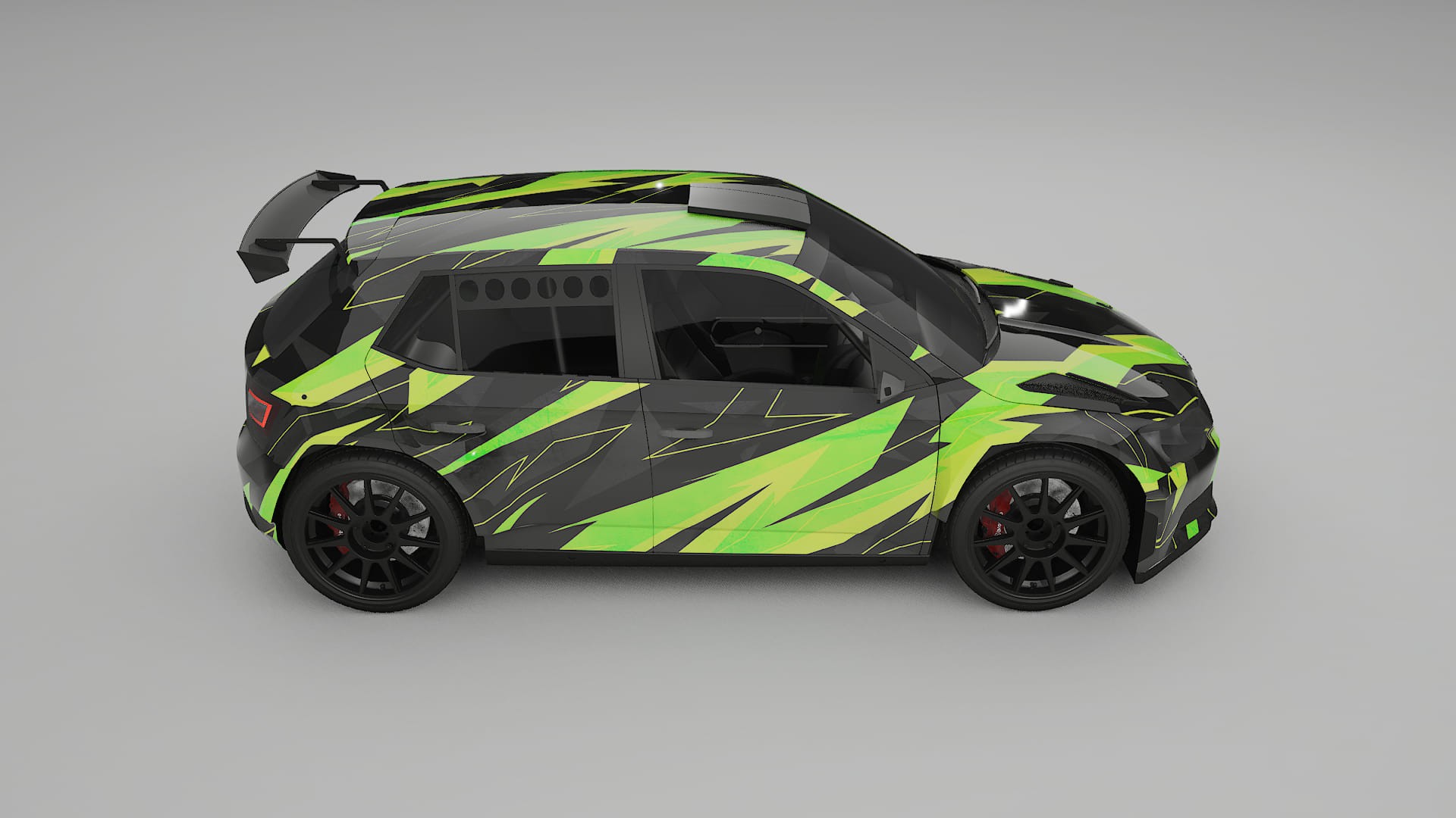 Škoda Fabia R5 6V NINJA TURTLES – Designad Wrap PPF-sats i utskrivbar polyuretanfilm