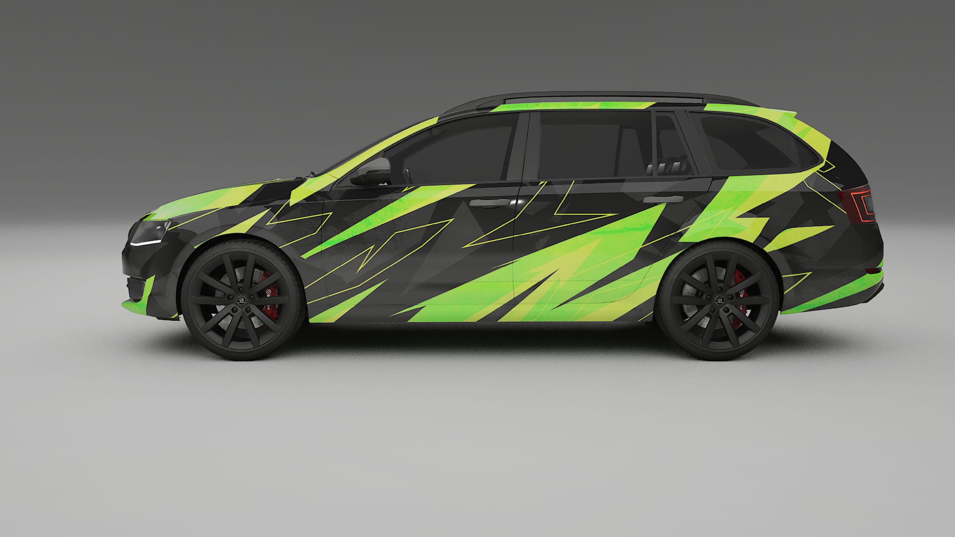 Škoda Octavia combi 5E NINJA TURTLES – Designad Wrap PPF-sats i utskrivbar polyuretanfilm