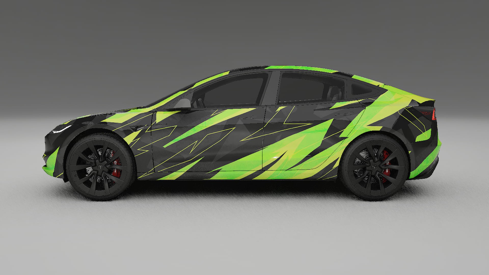 Tesla Model 3 Highland NINJA TURTLES – Designad Wrap PPF-sats i utskrivbar polyuretanfilm