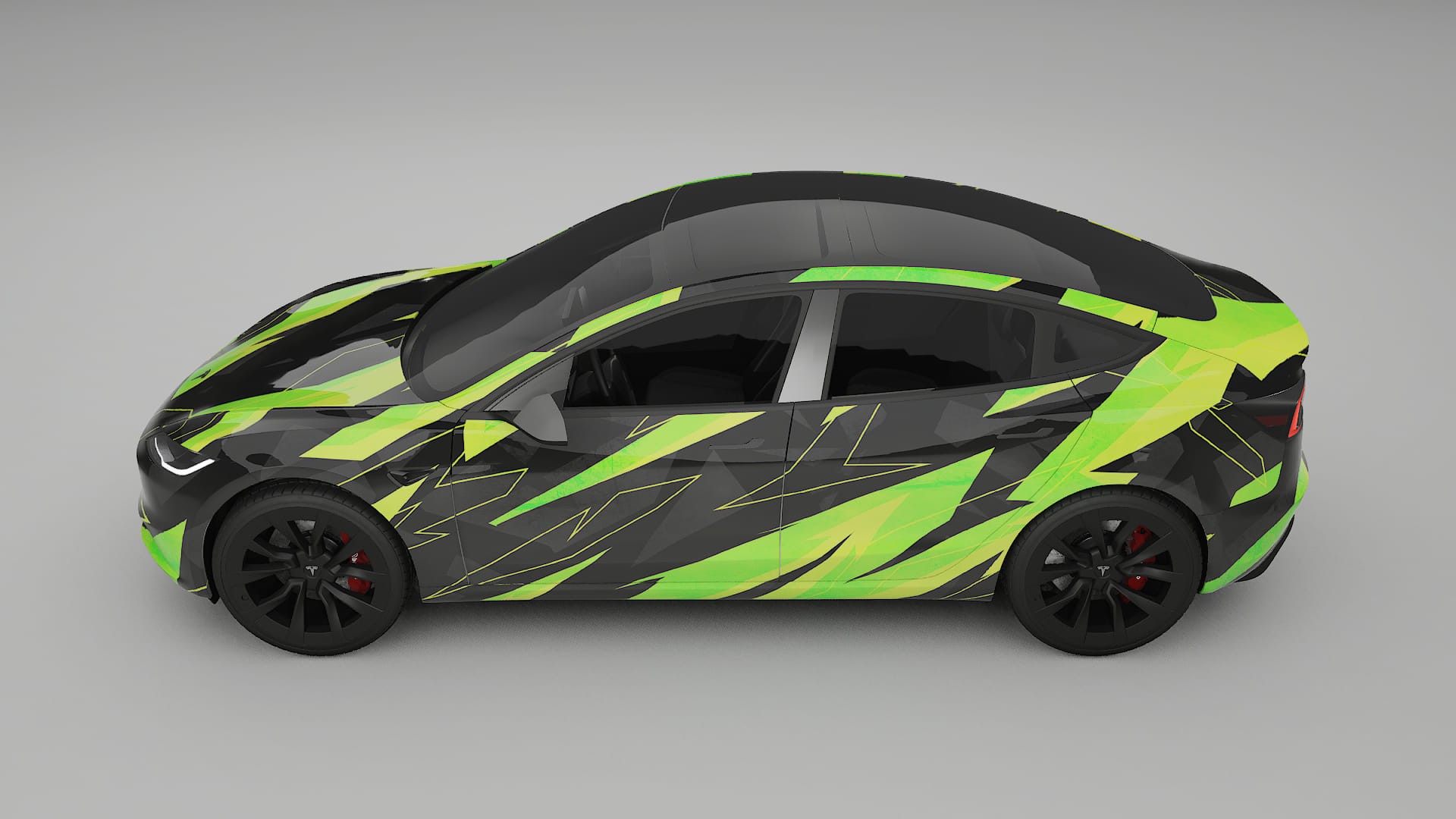 Tesla Model 3 Highland NINJA TURTLES – Designad Wrap PPF-sats i utskrivbar polyuretanfilm