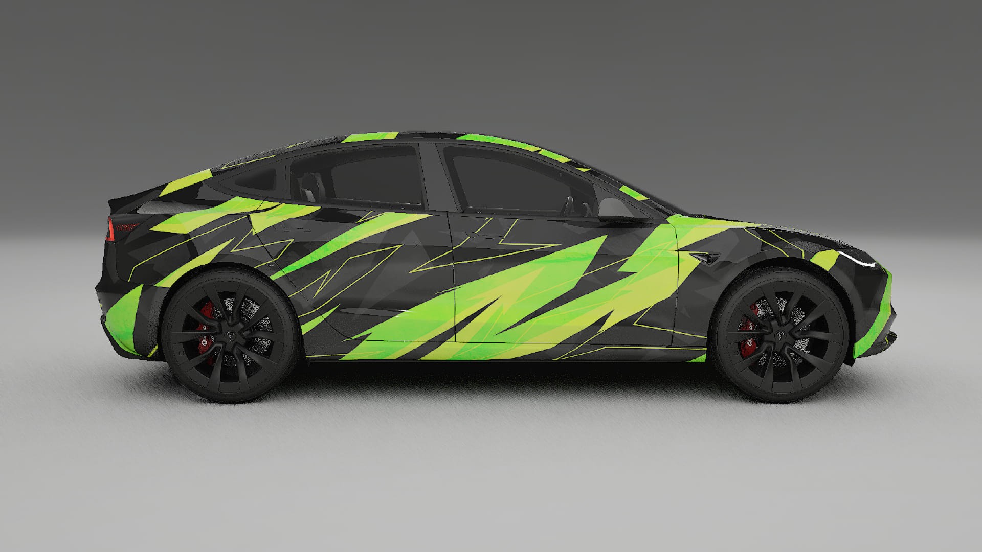 Tesla Model 3 Highland NINJA TURTLES – Designad Wrap PPF-sats i utskrivbar polyuretanfilm