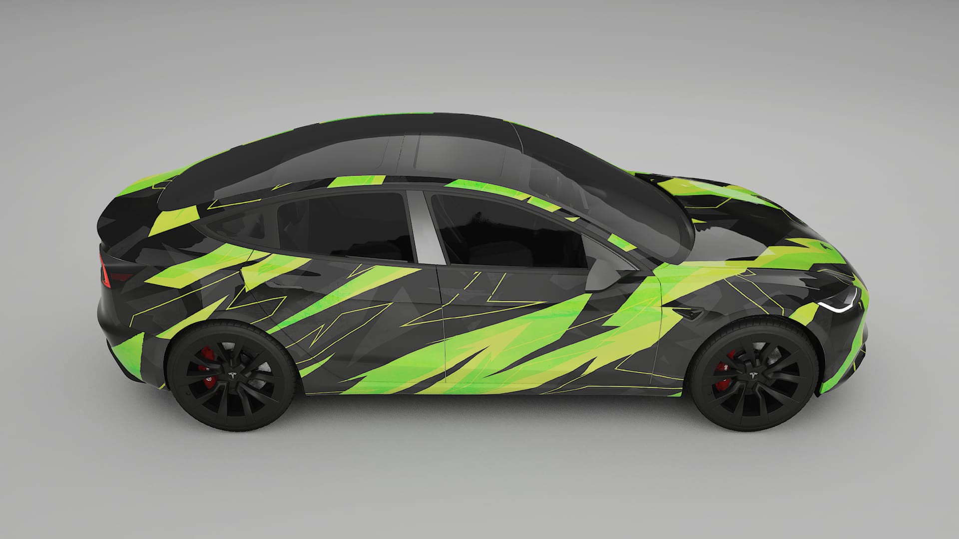 Tesla Model 3 Highland NINJA TURTLES – Designad Wrap PPF-sats i utskrivbar polyuretanfilm