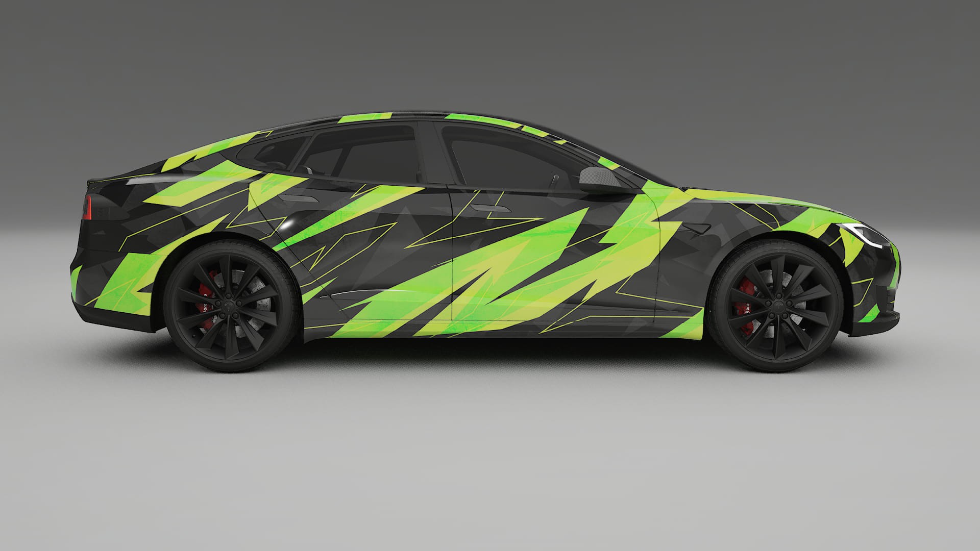 Tesla Model-S NINJA TURTLES – Designad Wrap PPF-sats i utskrivbar polyuretanfilm