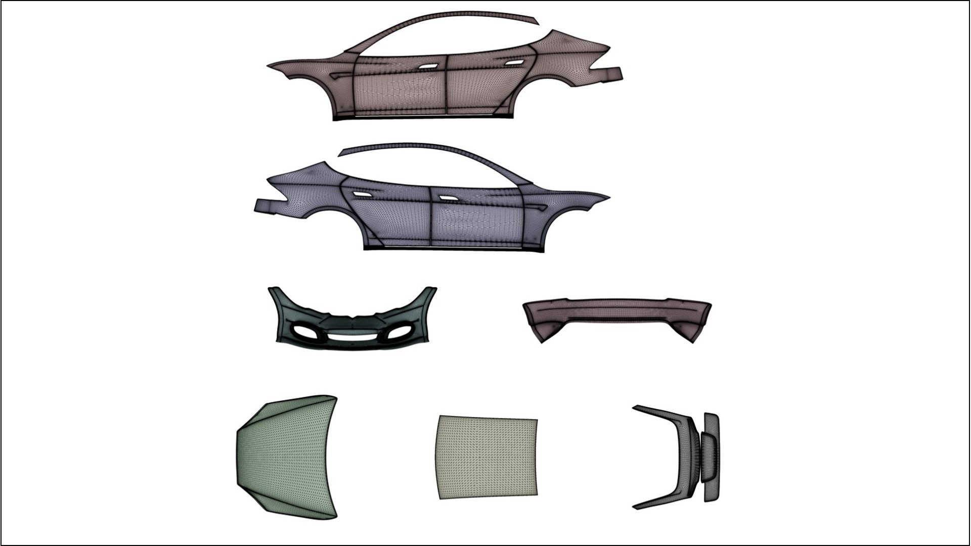 Tesla Model-S Refresh NINJA TURTLES – Designad Wrap PPF-sats i utskrivbar polyuretanfilm