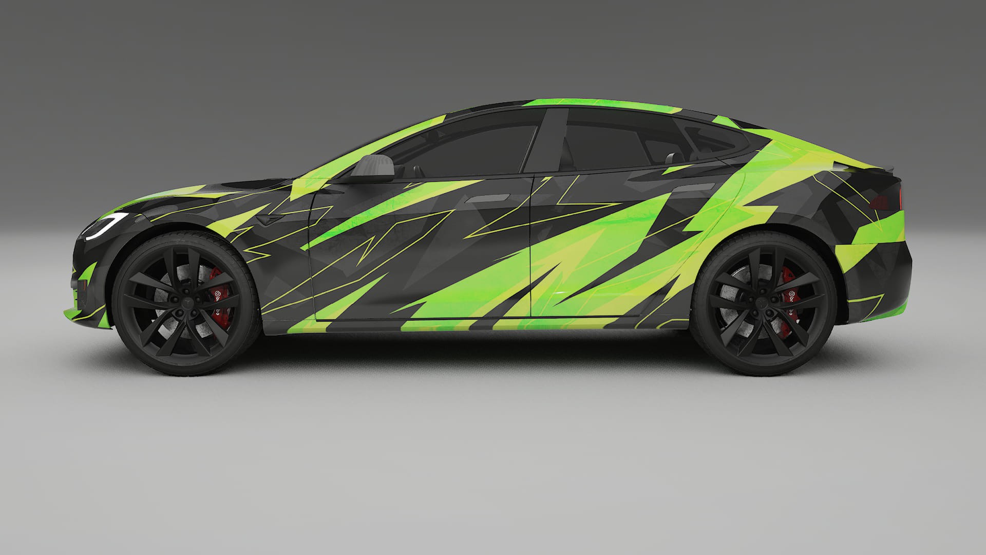 Tesla Model-S Refresh NINJA TURTLES – Designad Wrap PPF-sats i utskrivbar polyuretanfilm