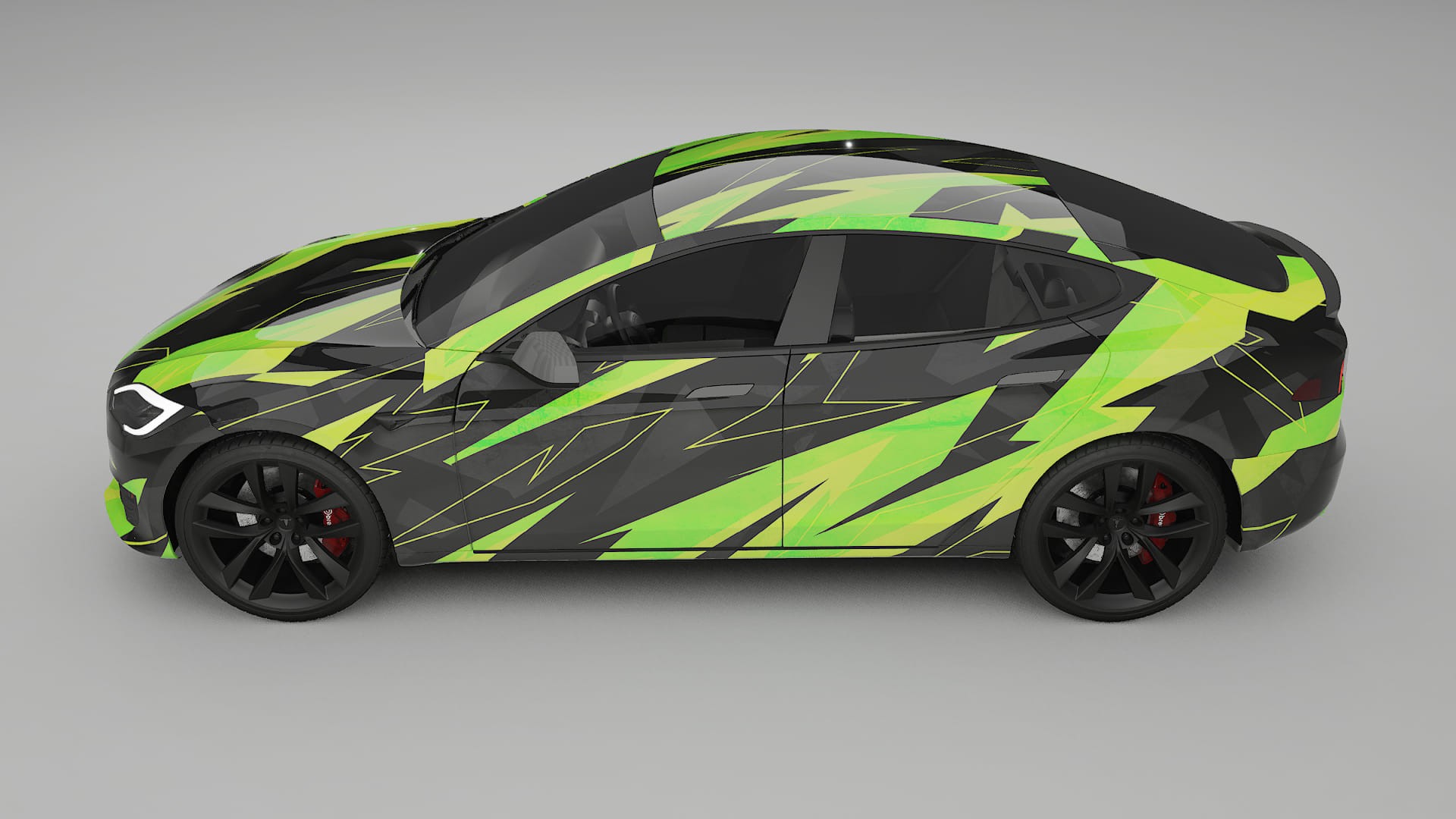 Tesla Model-S Refresh NINJA TURTLES – Designad Wrap PPF-sats i utskrivbar polyuretanfilm